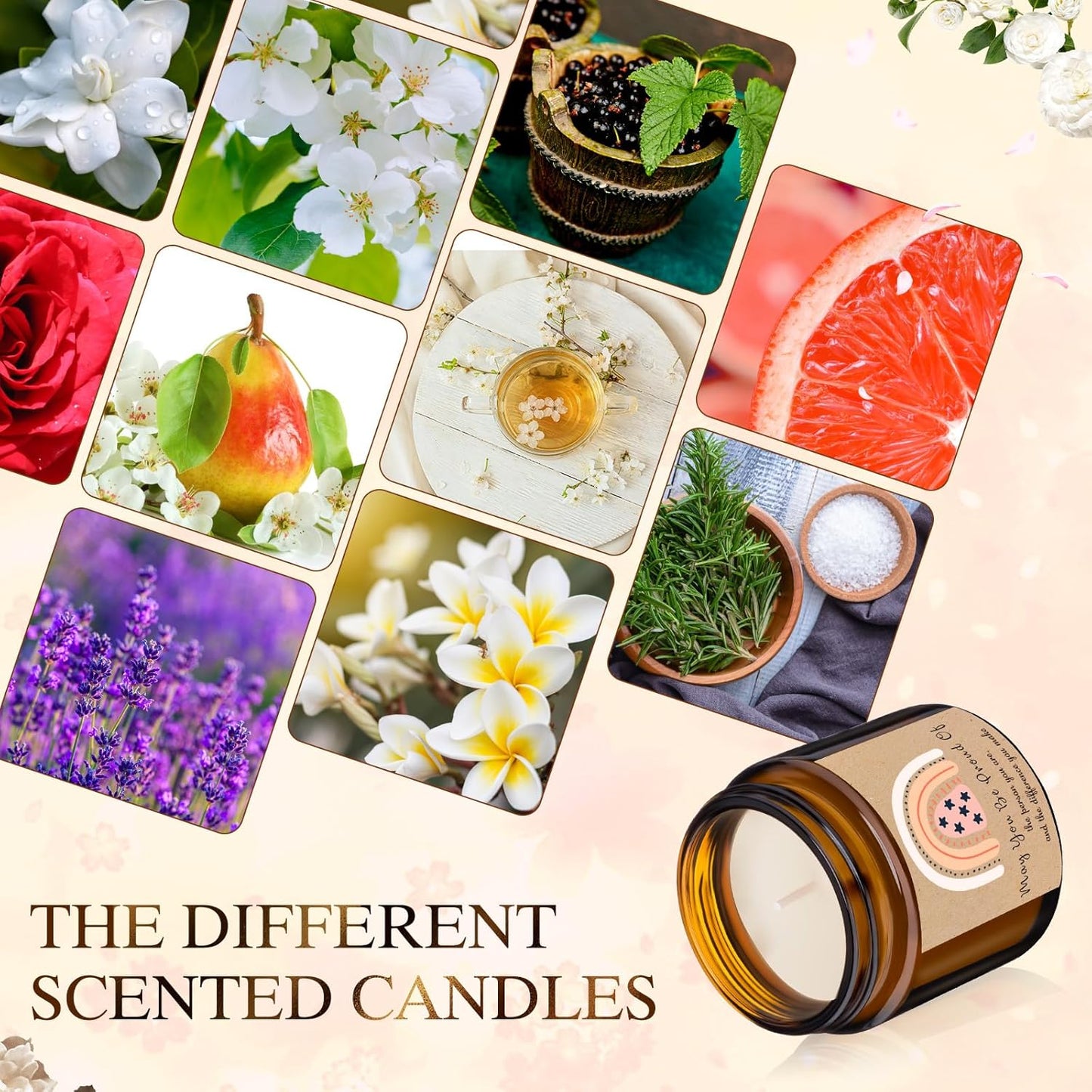 MTLEE 20 Pcs Thank You Gifts Candles 3.5 oz Employee Appreciation Inspirational Scented Soy Wax Candle Thank You Gift Christmas Gifts for Coworker Women Volunteer Teacher(Rainbow,Brown)
