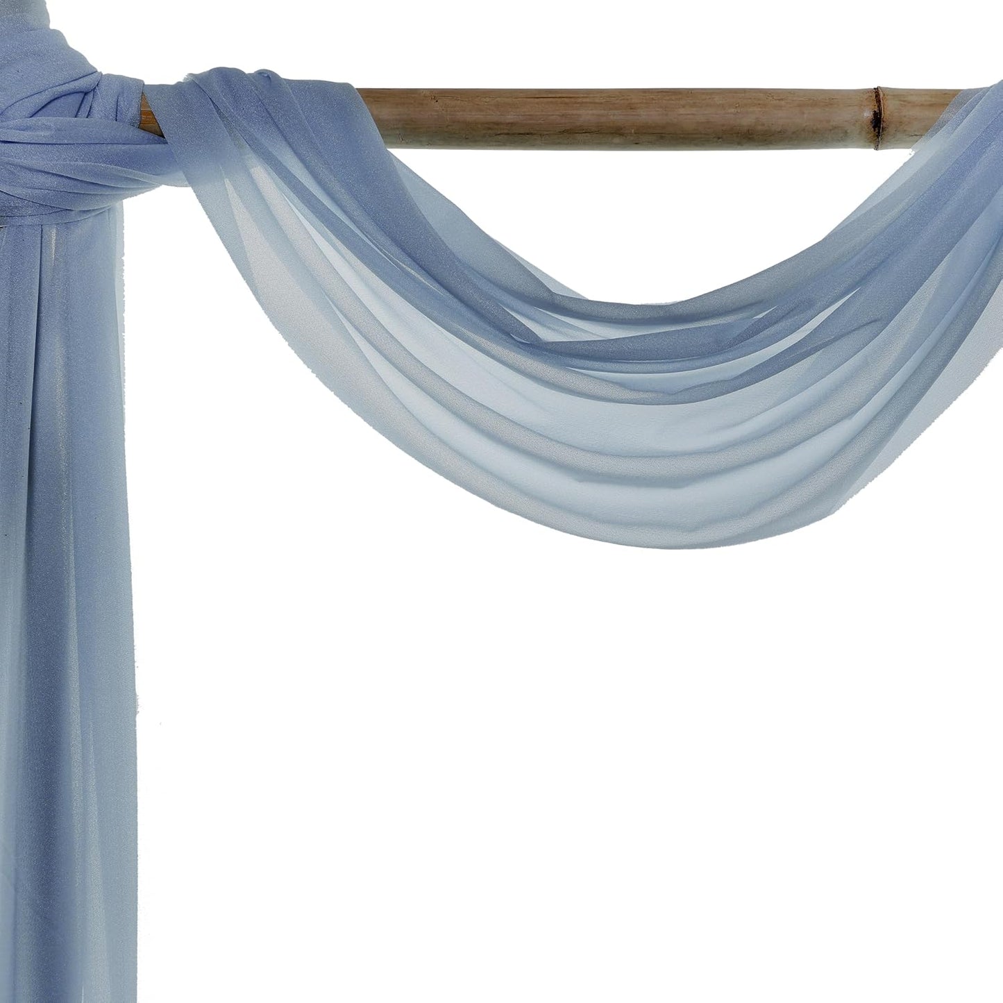 VDS Pack of 4 Panel (30 Inch X 20 Feet) Wedding Arch Draping Fabric Sheer Chiffon Fabric Drapery for Wedding Ceremony Reception Swag Backdrop Canopy Chuppah ARBO Altars Decoration (Dusty Blue)