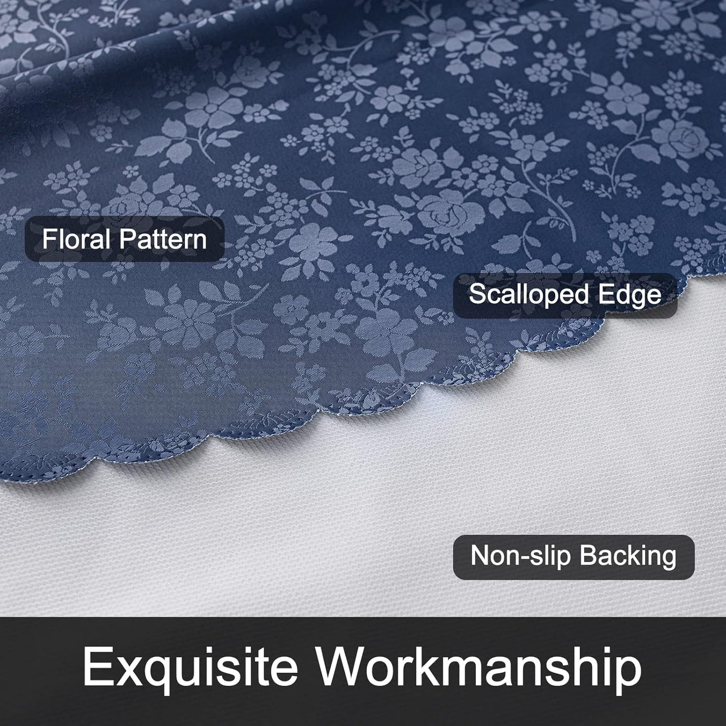 Smiry Rectangle Table Cloth, Waterproof Heavy Duty Vinyl Tablecloths, Wipeable Washable Table Cover for Kitchen and Dining Room (Navy Blue, 60" X 102")