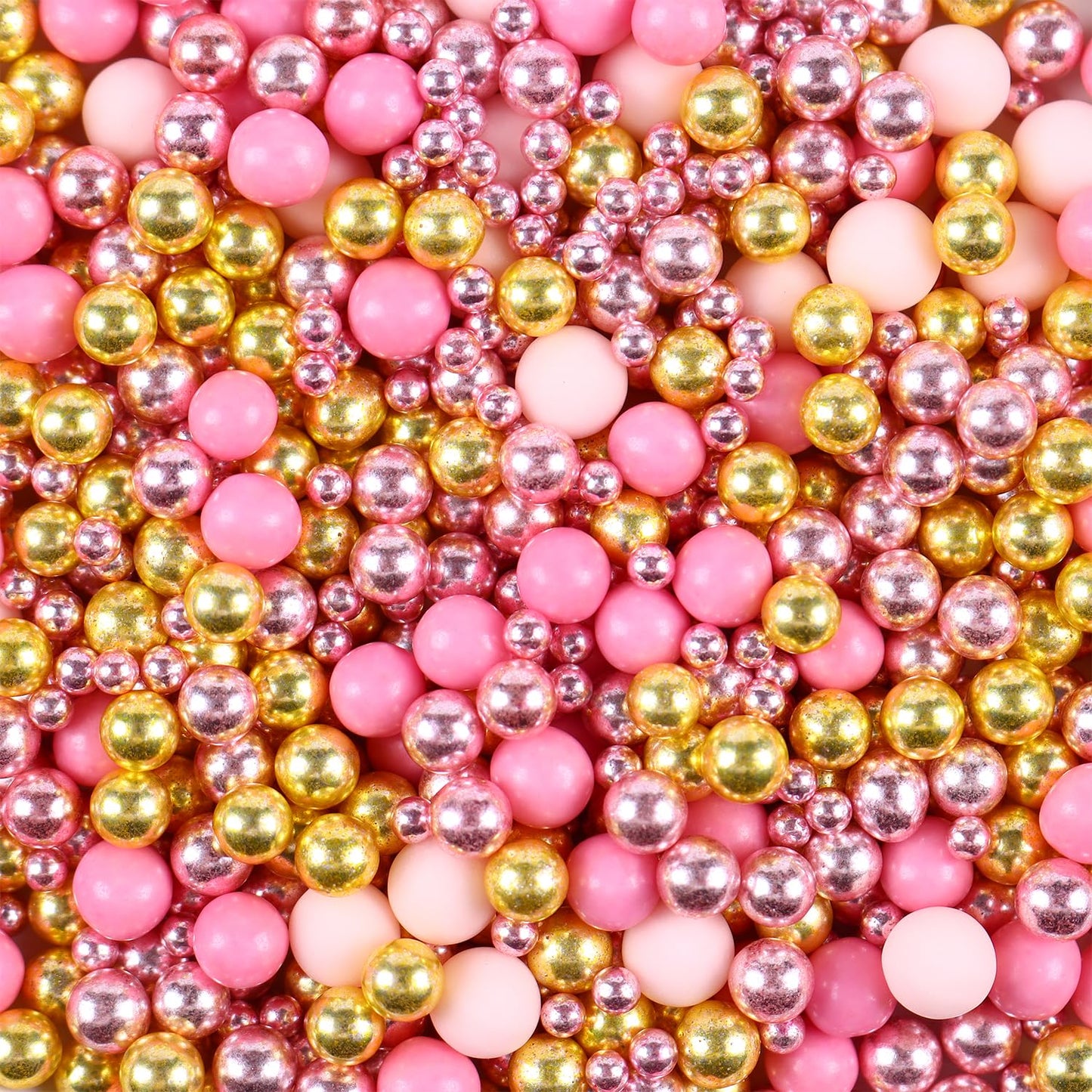 Valentine Sprinkles for Cake Decorating 7 Ounce Rose Gold Pink Sugar Pearl Metallic Sprinkles for Cupcake Toppers, Cookies, Ice Cream Cake Decorationss Baking for Wedding Shower Party