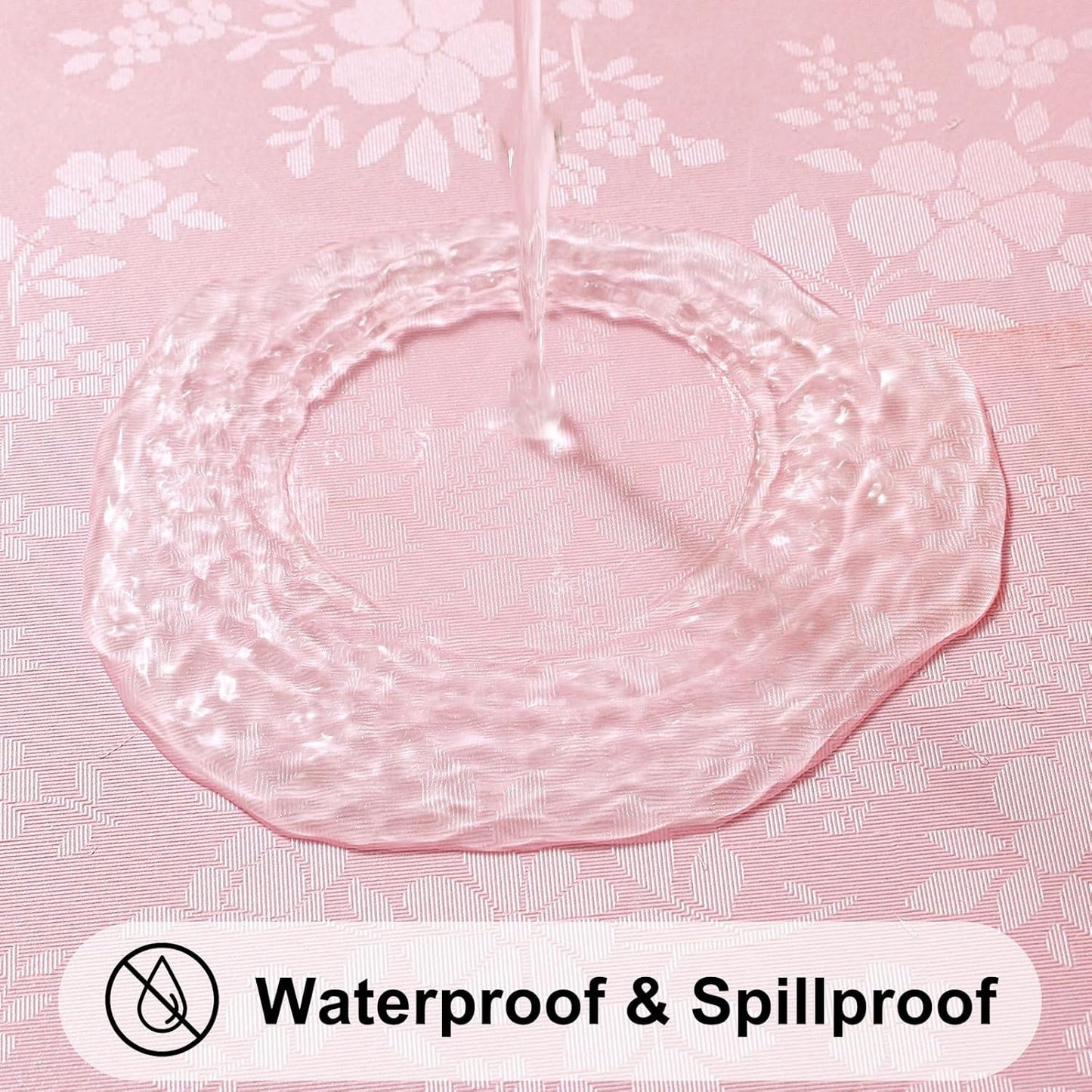Smiry Rectangle Table Cloth, Waterproof Heavy Duty Vinyl Tablecloths, Wipeable Washable Table Cover for Kitchen and Dining Room (Pink, 60" X 120")