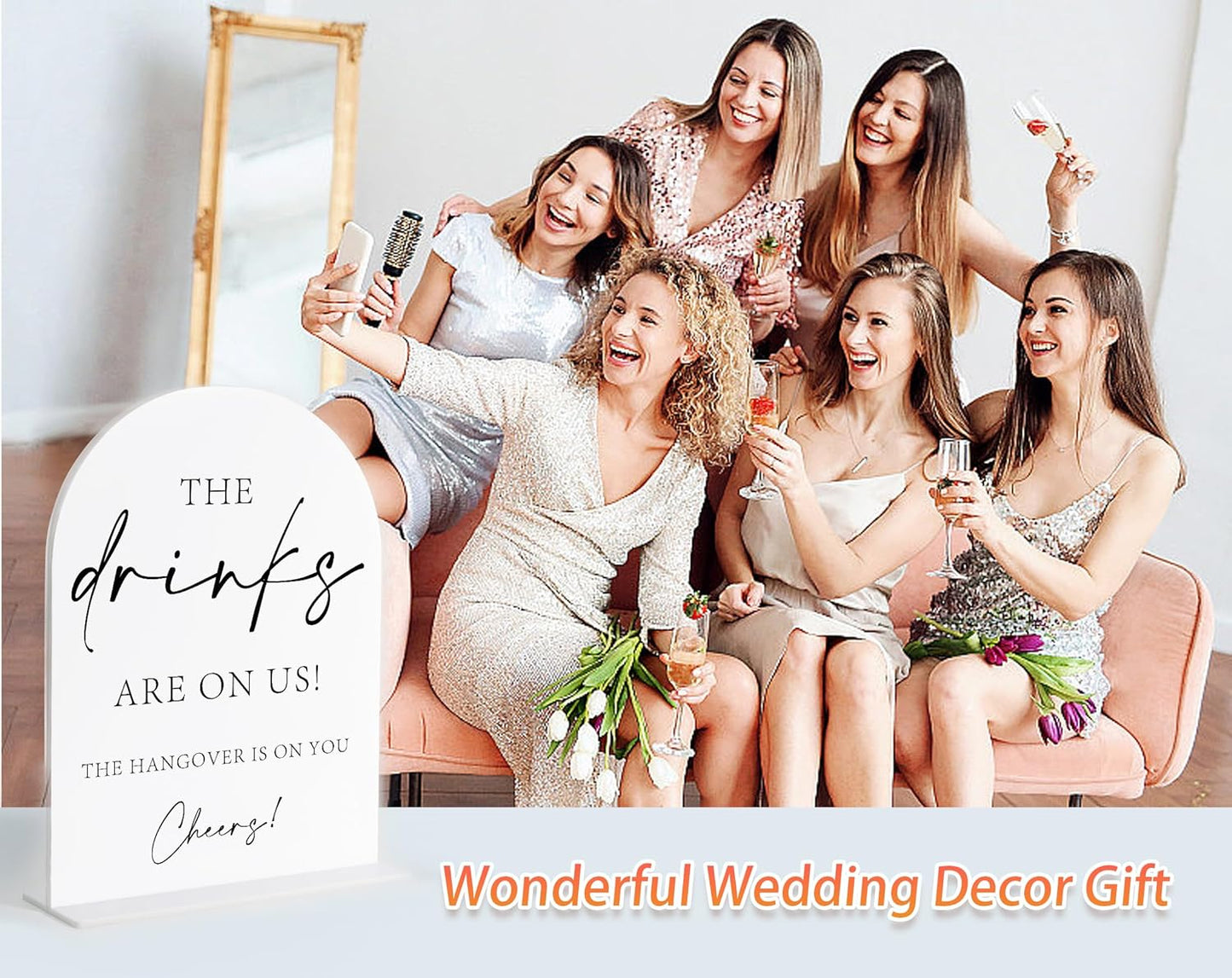 Wedding Bar Sign, White Arch Acrylic Sign, Wedding Signs for Ceremony and Reception, Bridal Shower Decor, Engagement Party Decor, Centerpiece Table Decorations Party for Bride and Groom-14