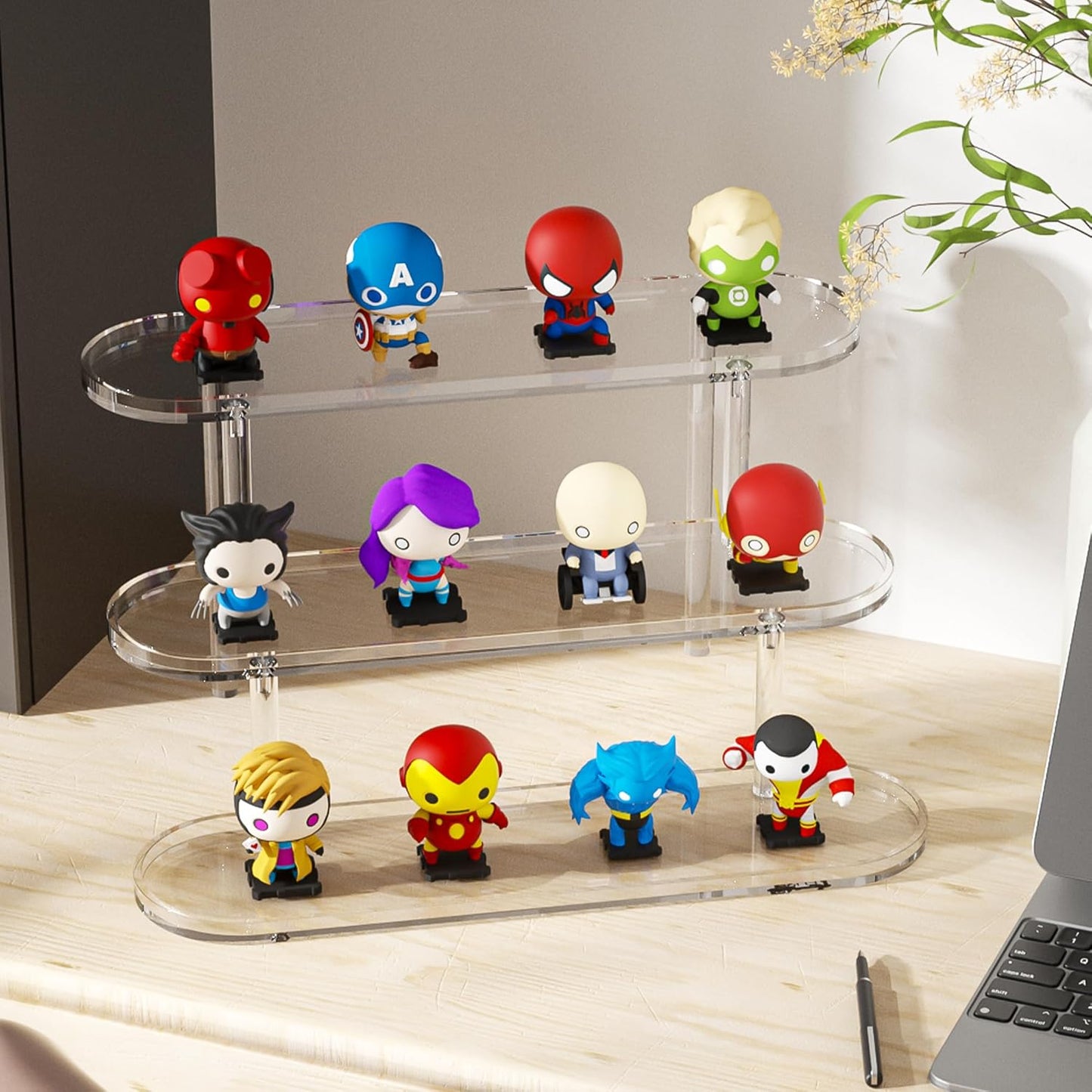 Acrylic Risers Display Stand, Clear Perfume Organizer, Clear Cupcake Stand Holder, Dessert Display for Party, Display Shelf for Cologne Skincare Collection 𝐚𝐦𝐢𝐢𝐛𝐨 Funko-POP Figure 2PCS