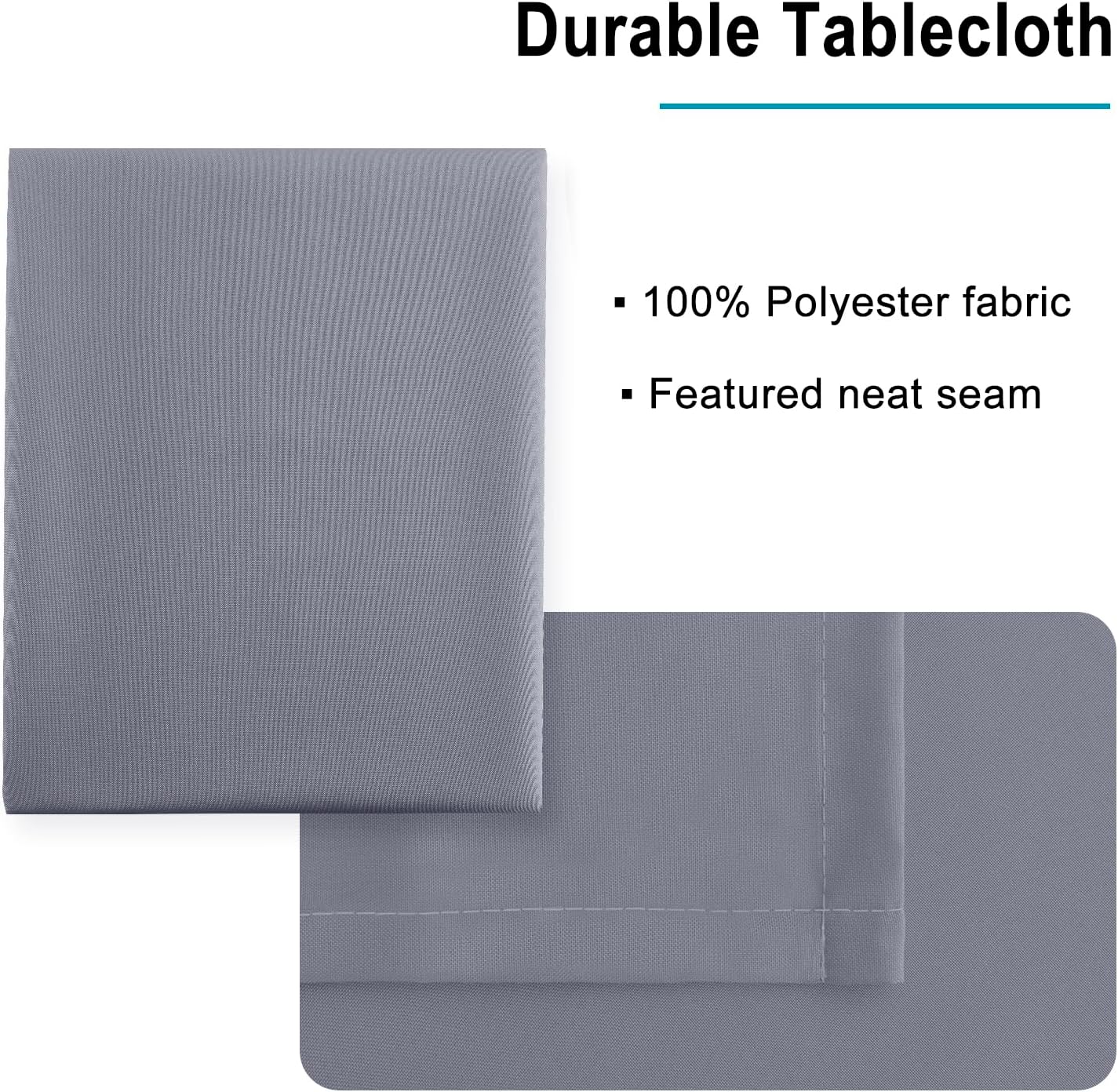 Hiasan Light Gray Rectangle Tablecloth - Waterproof Spillproof and Wrinkle Resistant Washable Polyester Table Cloth for Dining Party, 60 x 102 inch
