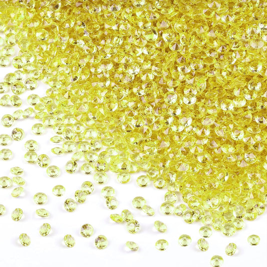 10000Pcs Crystal Acrylic Diamond Fake Gems Vase Filler, 4.5mm Faux Diamonds for Table Scatter Wedding Party, Bridal Shower, Birthday Decoration, Light Yellow