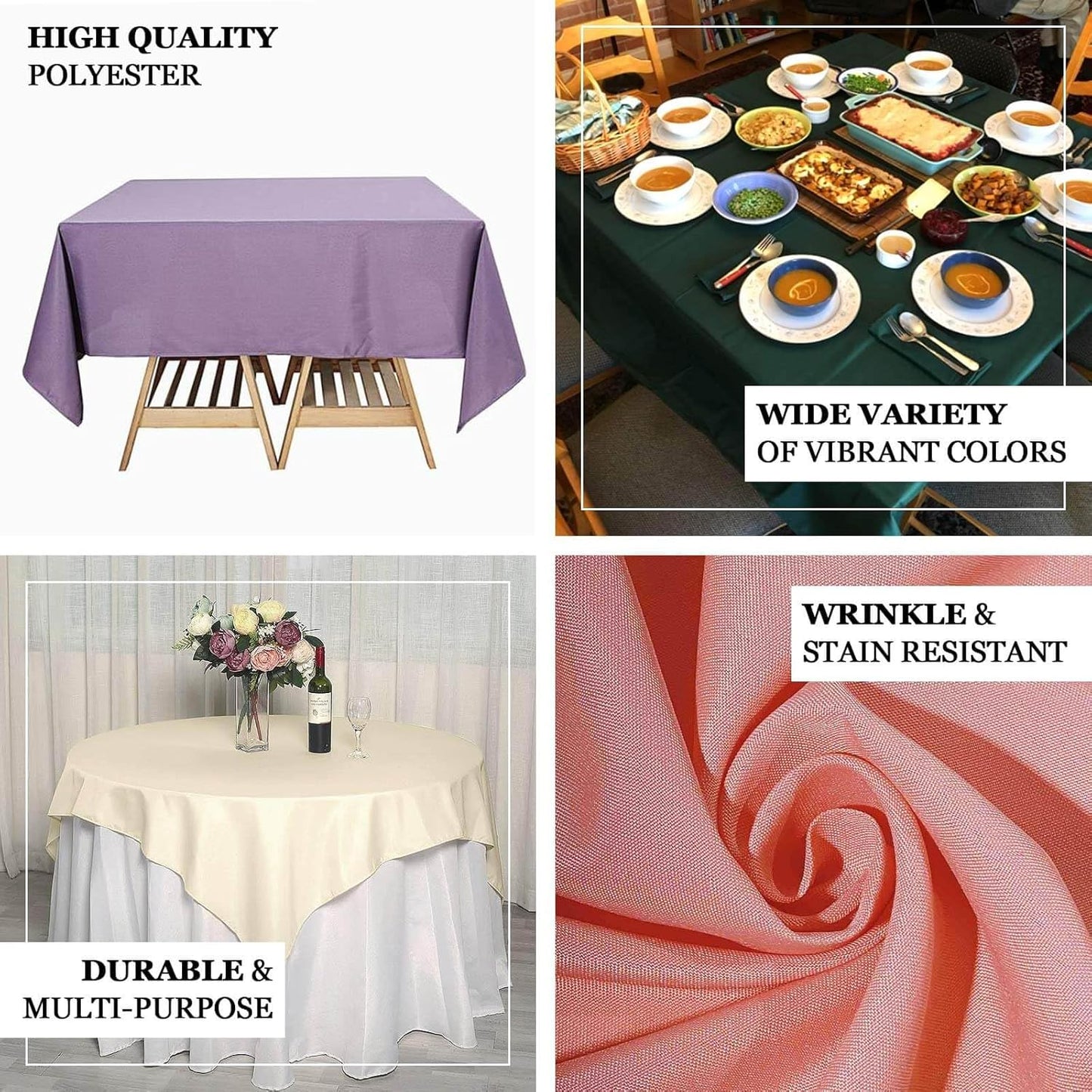 Efavormart 70" Square Linens Taupe Wholesale Linens Polyester Square Linen Tablecloth for Wedding Banquet Party Restaurant