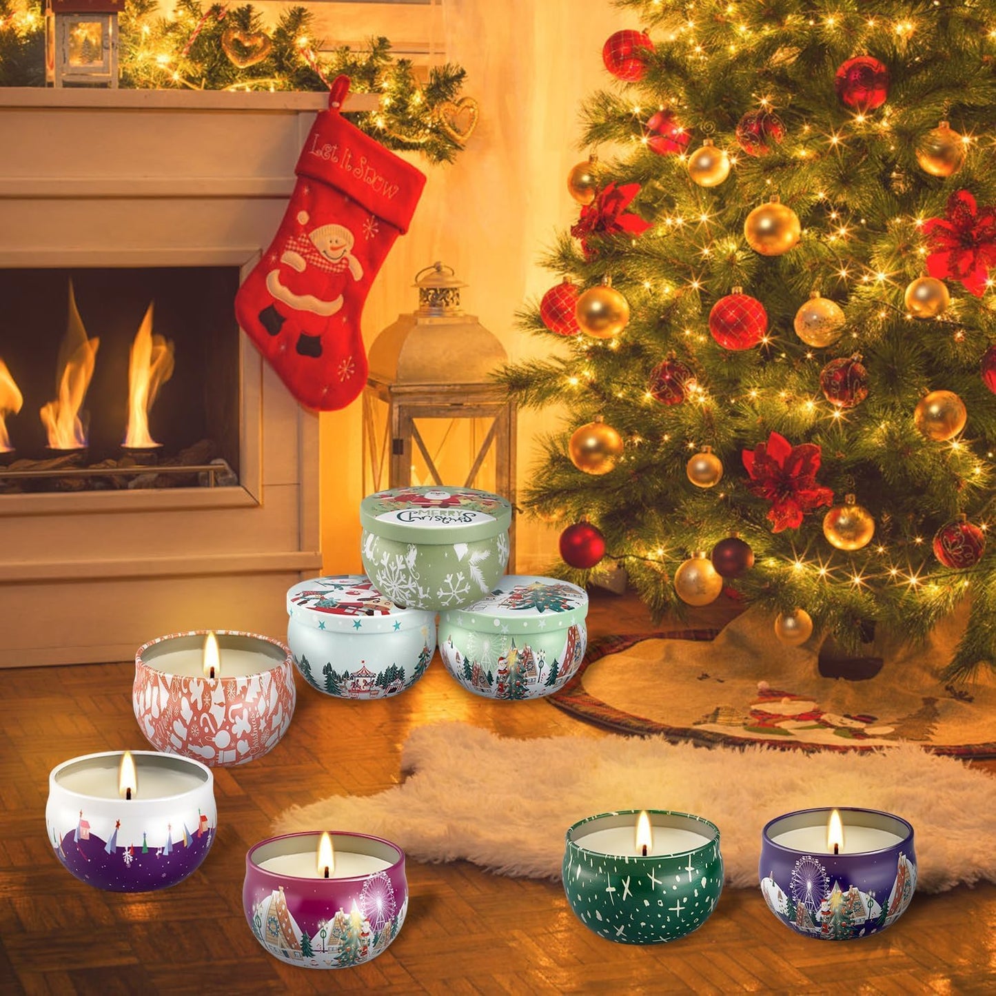 24 Pack Christmas Scented Candles Gift Set for Woman, Jar Candle, 2.5 oz Soy Wax Tin Candle-Ideal Gift for Travel Home Décor