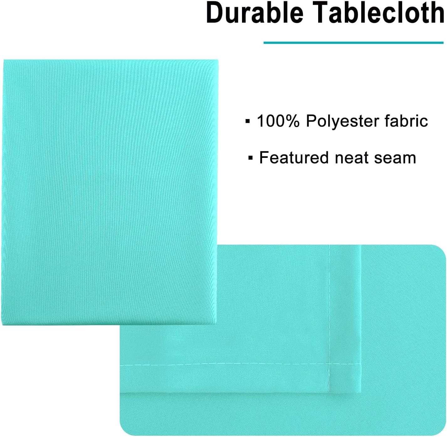 Hiasan Light Blue Tablecloth for Rectangle Tables - Waterproof and Spillproof Washable Fabric Table Cloth for Dining Room Kitchen Party, 60 x 120 Inch