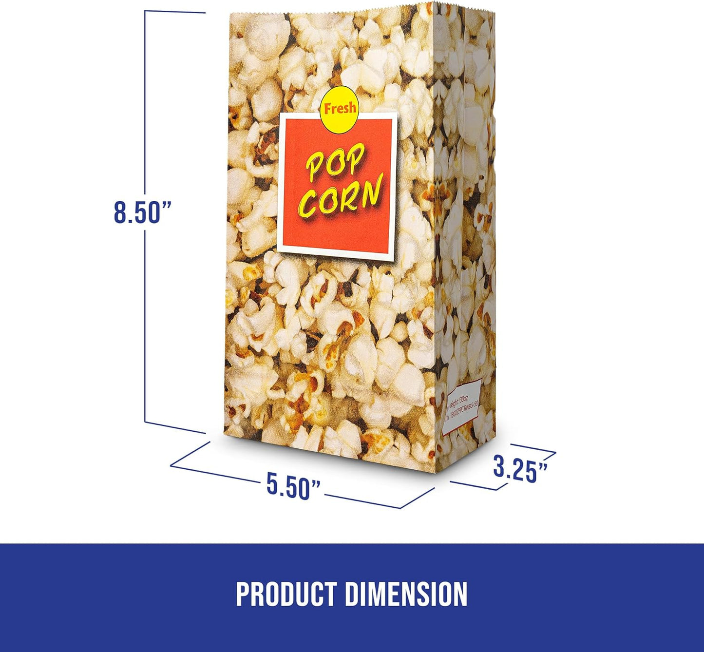MT Products Popcorn Bags 2.5 oz. - Medium Individual Popcorn Holder - Pack of 50