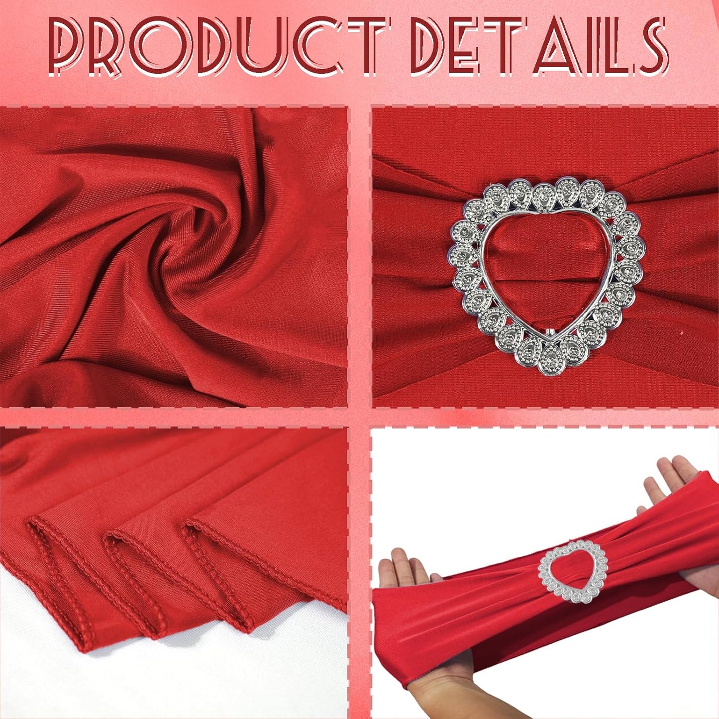 100PCS Spandex Chair Sashes Bows Stretch ChairCover Band,Elastic Chair Ties for Wedding Party Birthday Reception Banquet Decoration(Burgundy)
