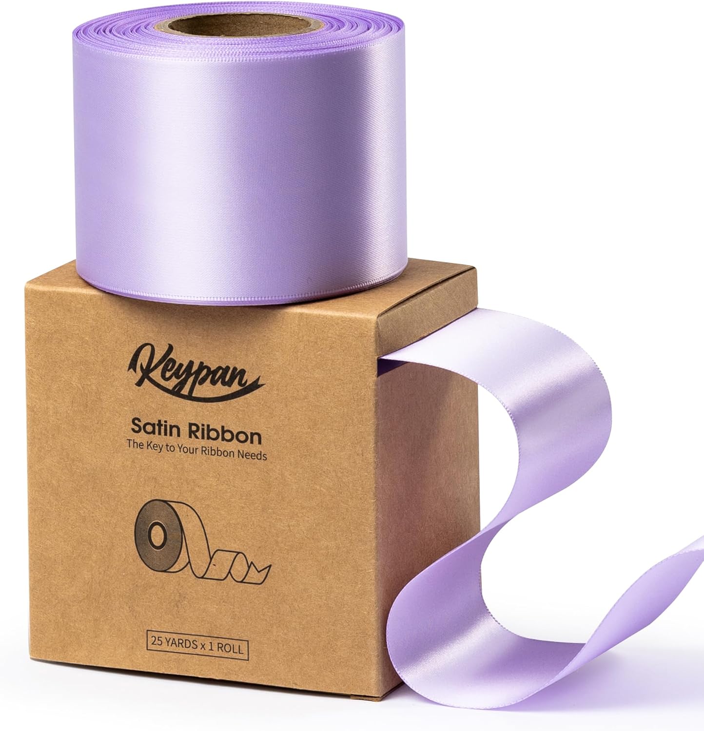 Lavender Satin Ribbon 2.5 Inch Double-Faced Ribbons 25 Yards for Gift Wrapping Crafts Flower Bouquet Wedding Paper Bows Invitations