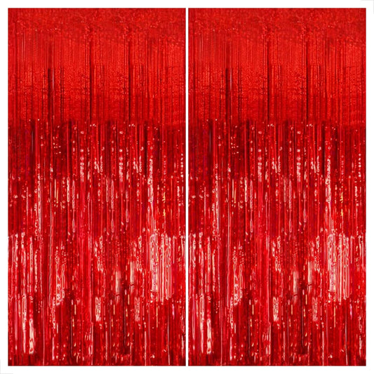KatchOn, XtraLarge Red Streamers for Red Party Decorations - Pack of 2 | Fringe Backdrop for Anniversary, Bachelorette, Birthday Decoration | Casino, Halloween Decor