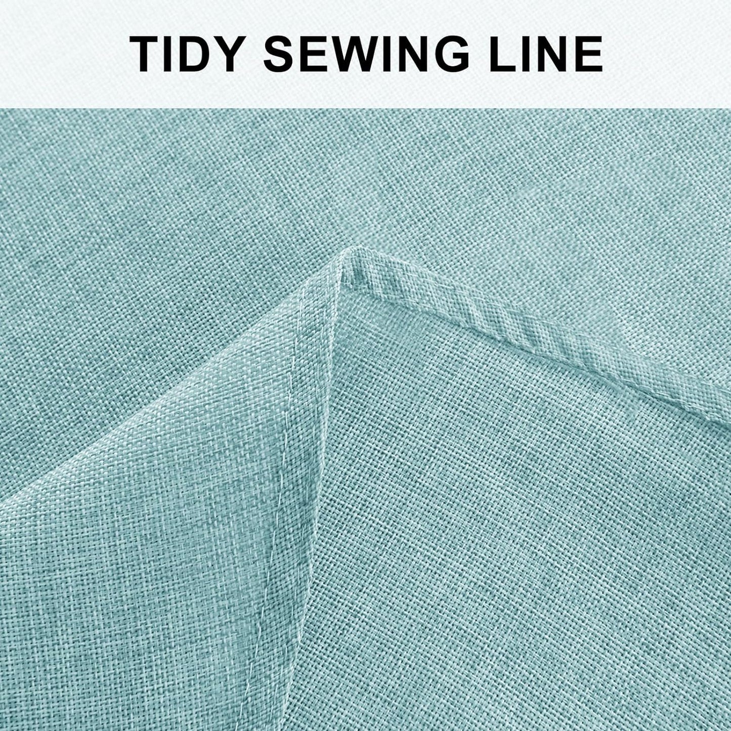 Hiasan Linen Tablecloth 40 Inch Round - Wrinkle and Stain Resistant Washable Polyester Fabric Table Cloth for Dining Room Kitchen Party, Aqua