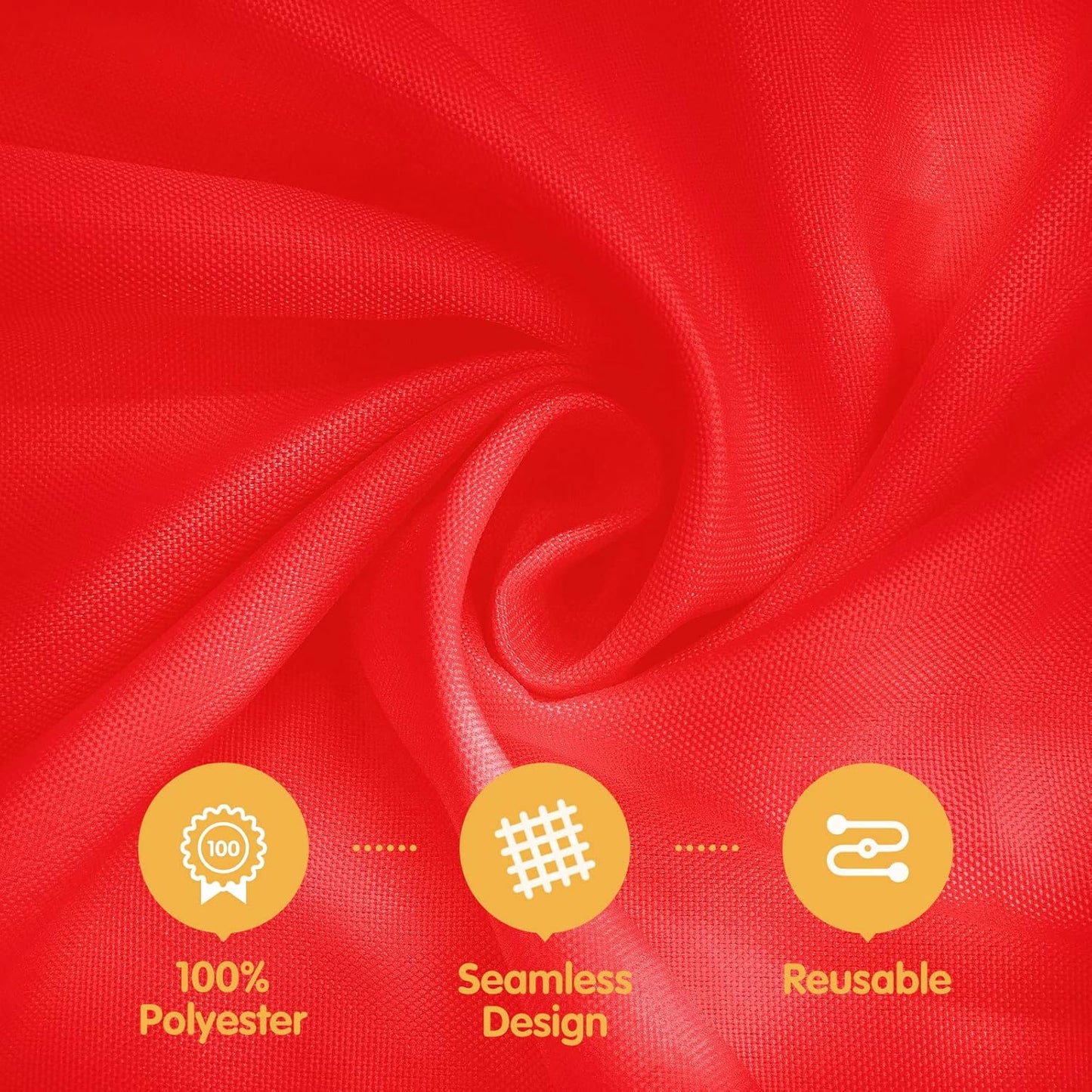 BRILLMAX 6 Pack Red Round Tablecloths 132 Inch - Circle Bulk Linen Polyester Fabric Washable Table Cloth Cover for Wedding Reception Banquet Birthday Party Buffet Restaurant