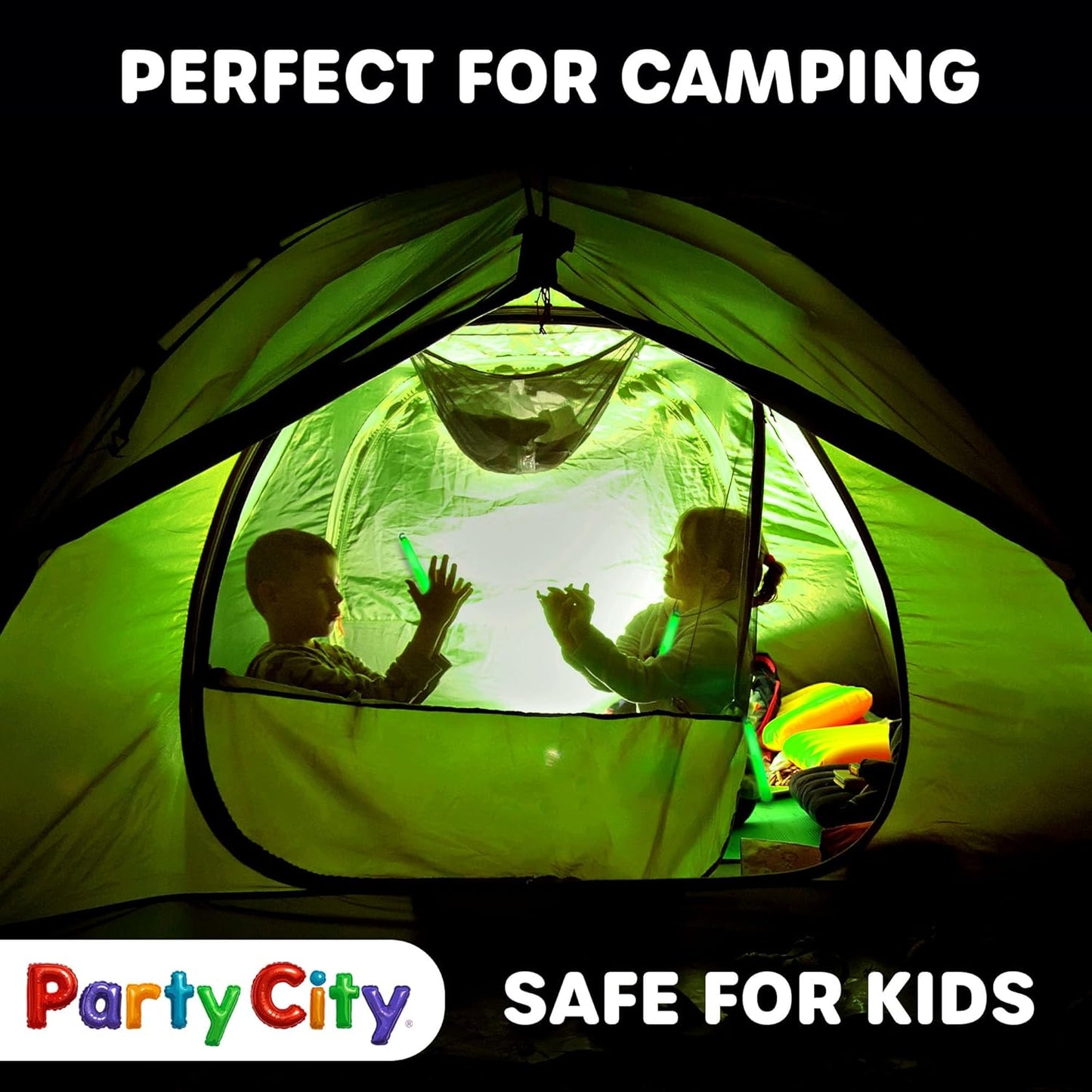 Party City Green Glow Sticks Bulk Pack 6”- 50pk Glow in the Dark Sticks for Kids, Waterproof Camping Survival Ultra Bright Emergency Light Stick with String, Neon Glowsticks Party Supplies Favors