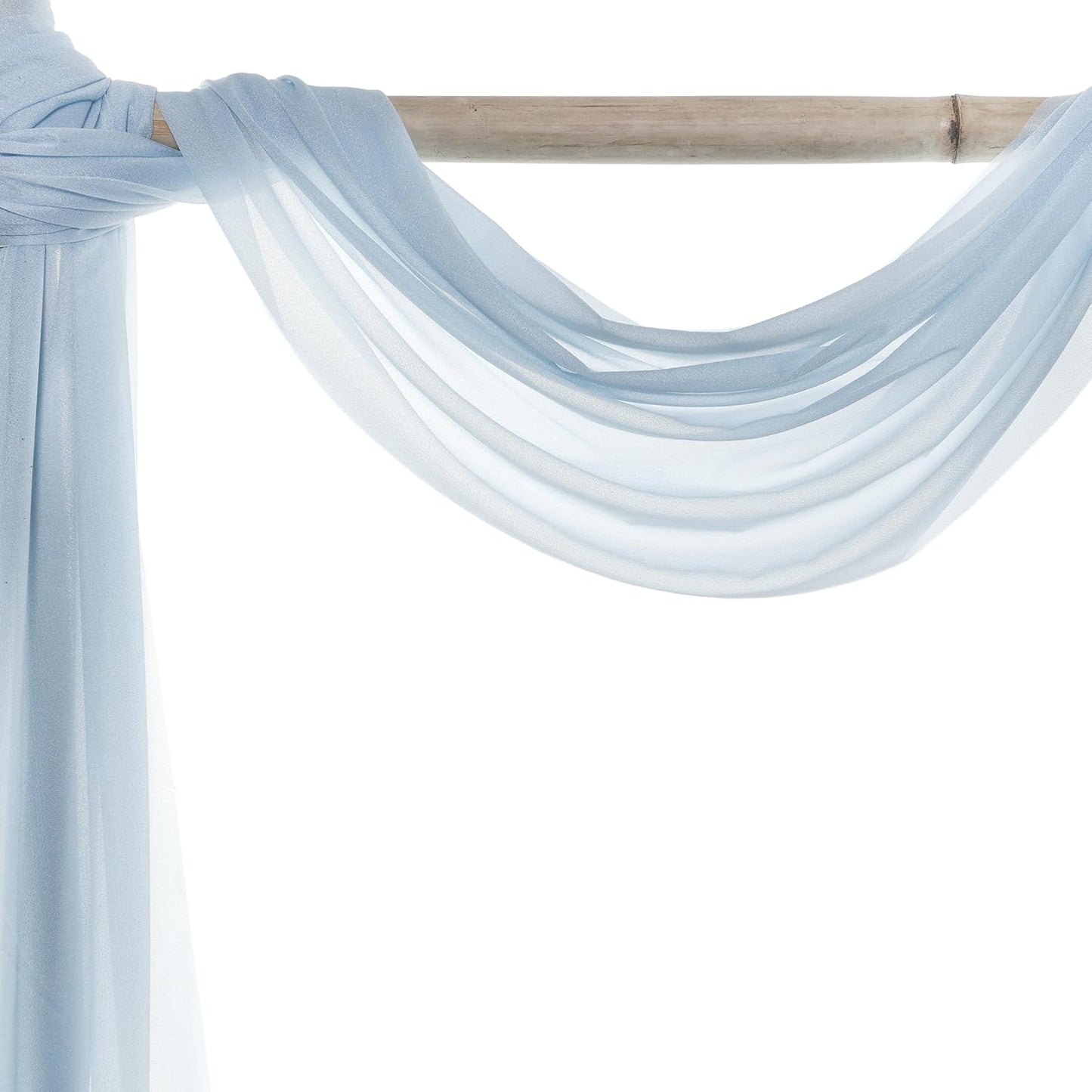 VDS Pack of 1 Panel (30 Inch X 100 Feet) Wedding Arch Draping Fabric Sheer Chiffon Fabric Drapery for Wedding Ceremony Reception Swag Backdrop Canopy Chuppah ARBO Altars Decoration (Baby Blue)
