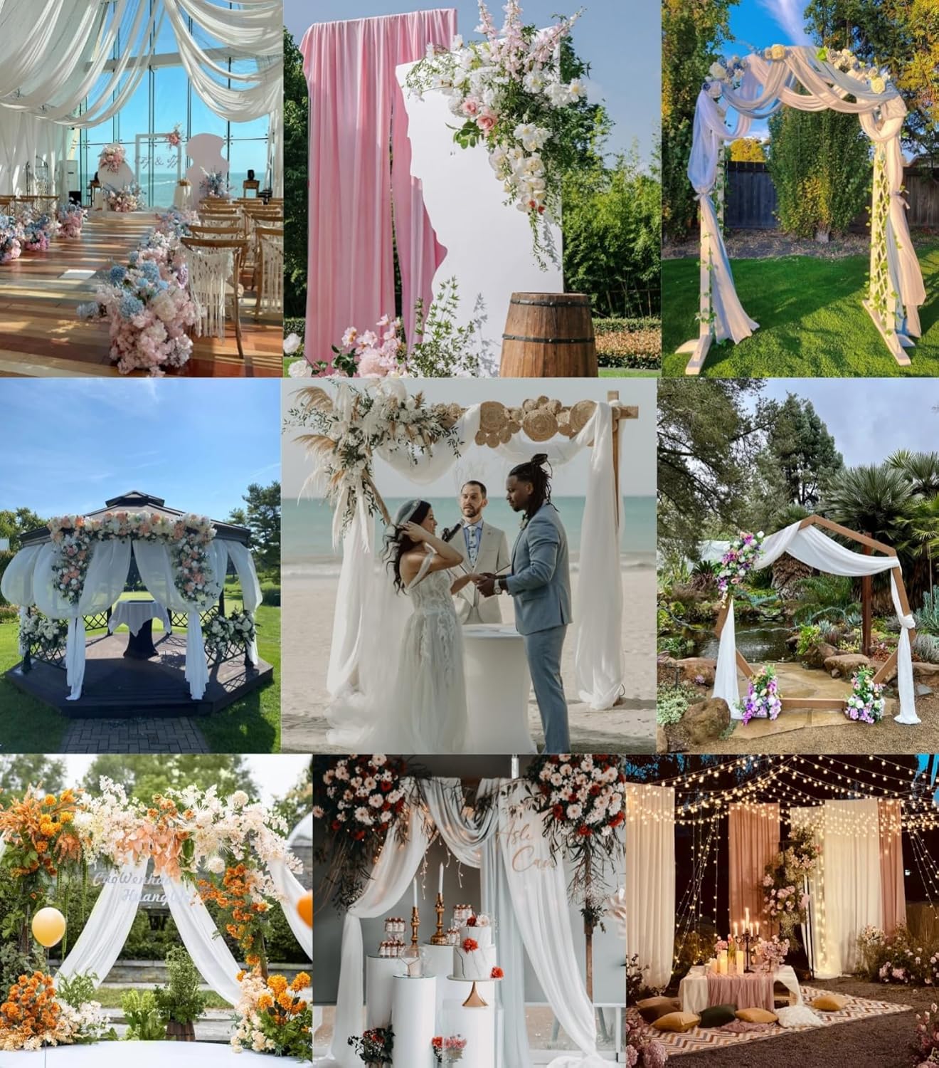 Emerald Green Wedding Arch Draping Fabric 29" x 20 FT Wedding Drapes for Backdrop Sheer Green Curtains Drapes for Romantic Bridal Baby Shower Ceremony Birthday Party Fall Outdoor Events