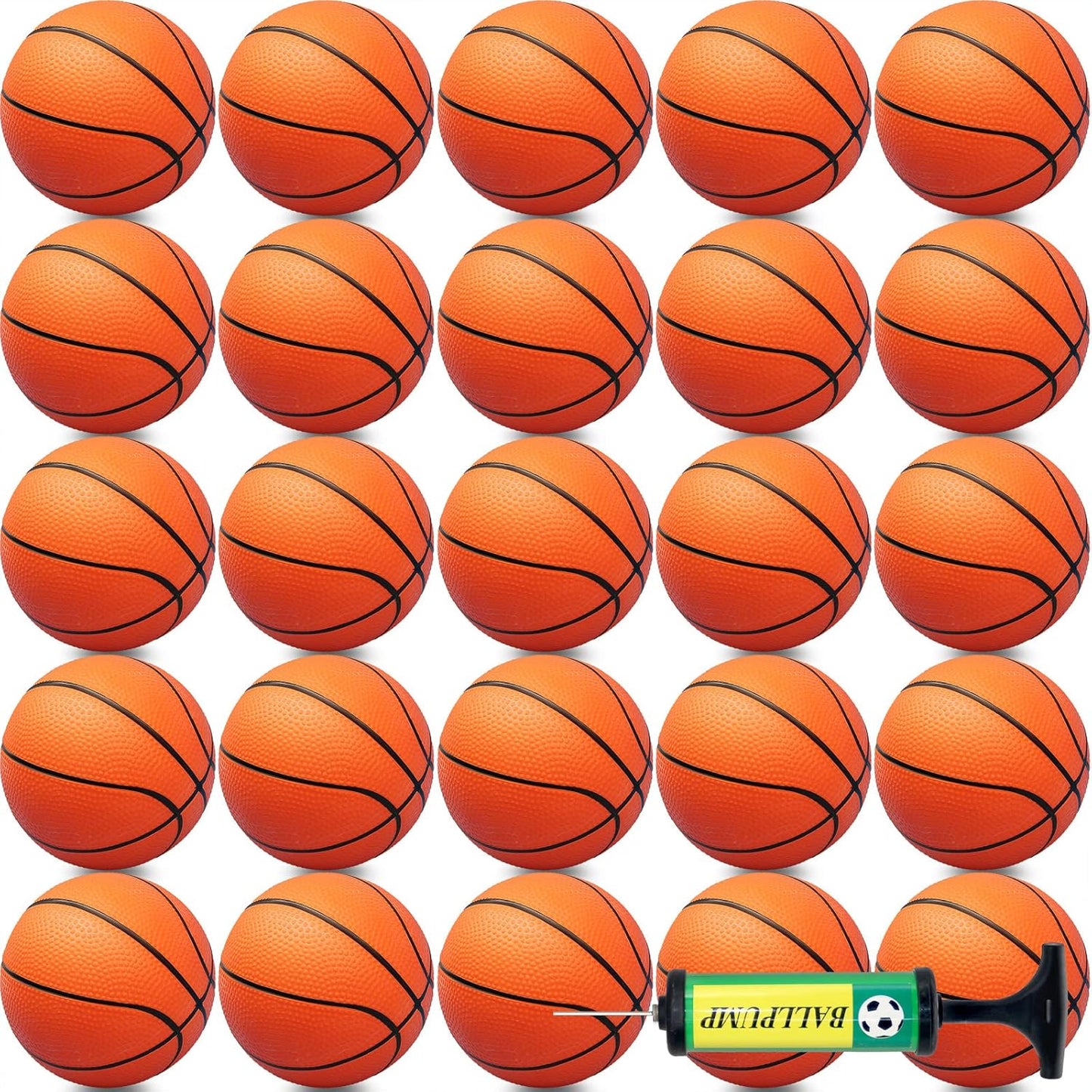 40Pcs Mini Basketball Set, 6" Inch Small Basketballs with Pump for Over The Door Hoop Games, PVC Indoor Outdoor Play, Pool Beach Basketball, Party Favors, Adults Kids
