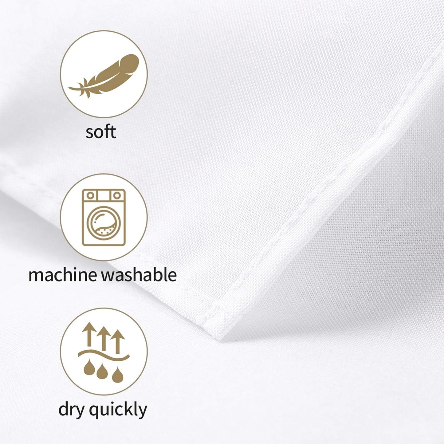 Ascoza 2pack 70x70 Inch White Square in Polyester Fabric Tablecloth for Wedding,Banquet,Restaurant and Parties
