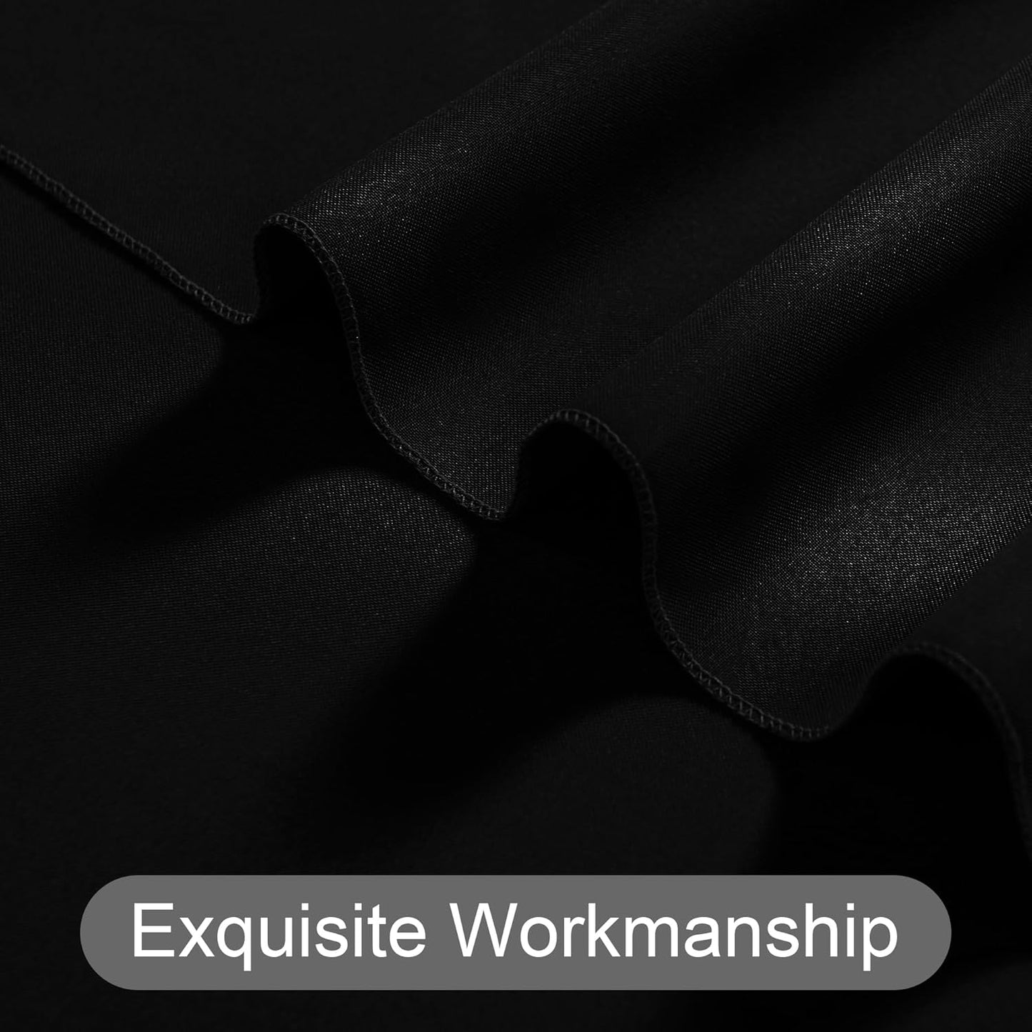 DWCN 10x8 FT Black Backdrop Curtains for Parties, Photography Backdrop Drapes with Rod Pockets for Wedding Decorations Stage Birthday Family Gatherings, 2 Panels 5ft x 8ft