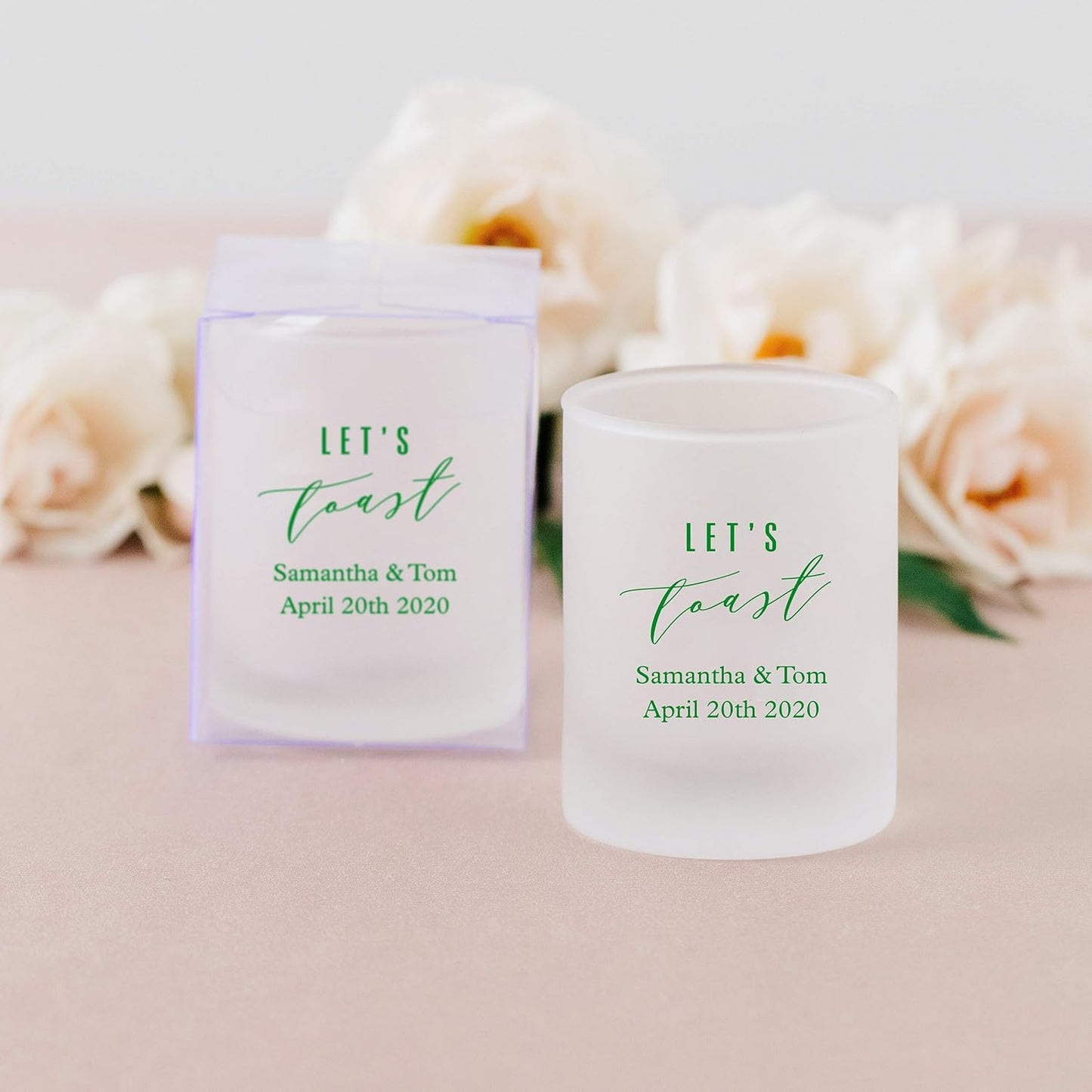 WEDDINGSTAR Personalized 3oz Frosted Shot Glass Customizable Full Color Print - 60 pack