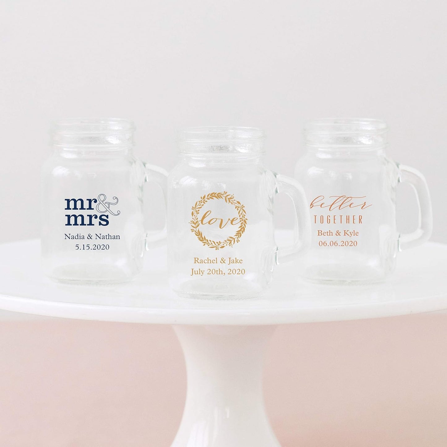 WEDDINGSTAR Personalized 4oz Mini Mason Jar Shot Glass Customizable Full Color Print - 168 pack