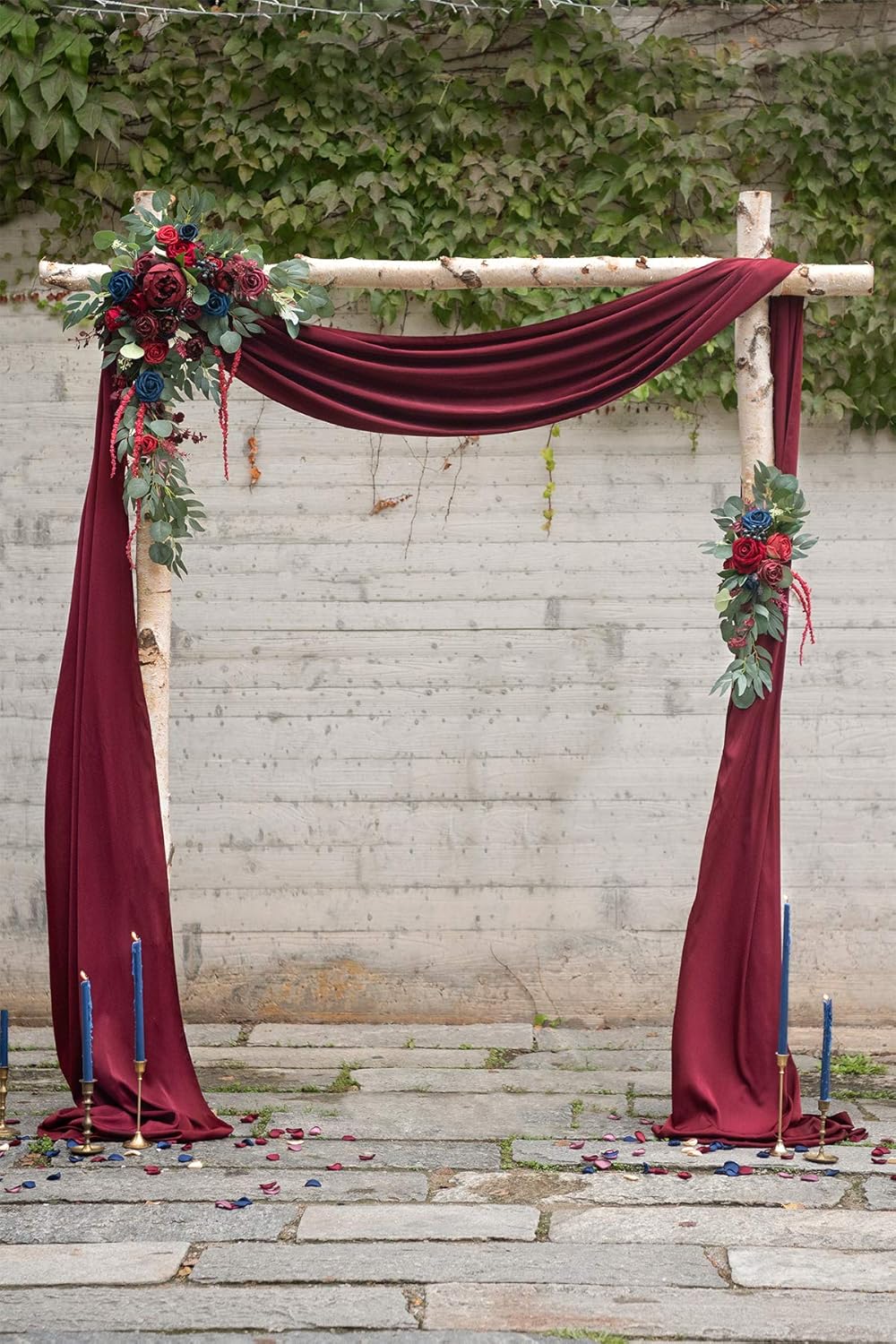 Ling's Moment Rose Petals, Silk Flower Petals for Wedding/Aisle/Flower Girl Baskets/Table Centerpiece Décor,etc.Burgundy Navy Gold 200pcs