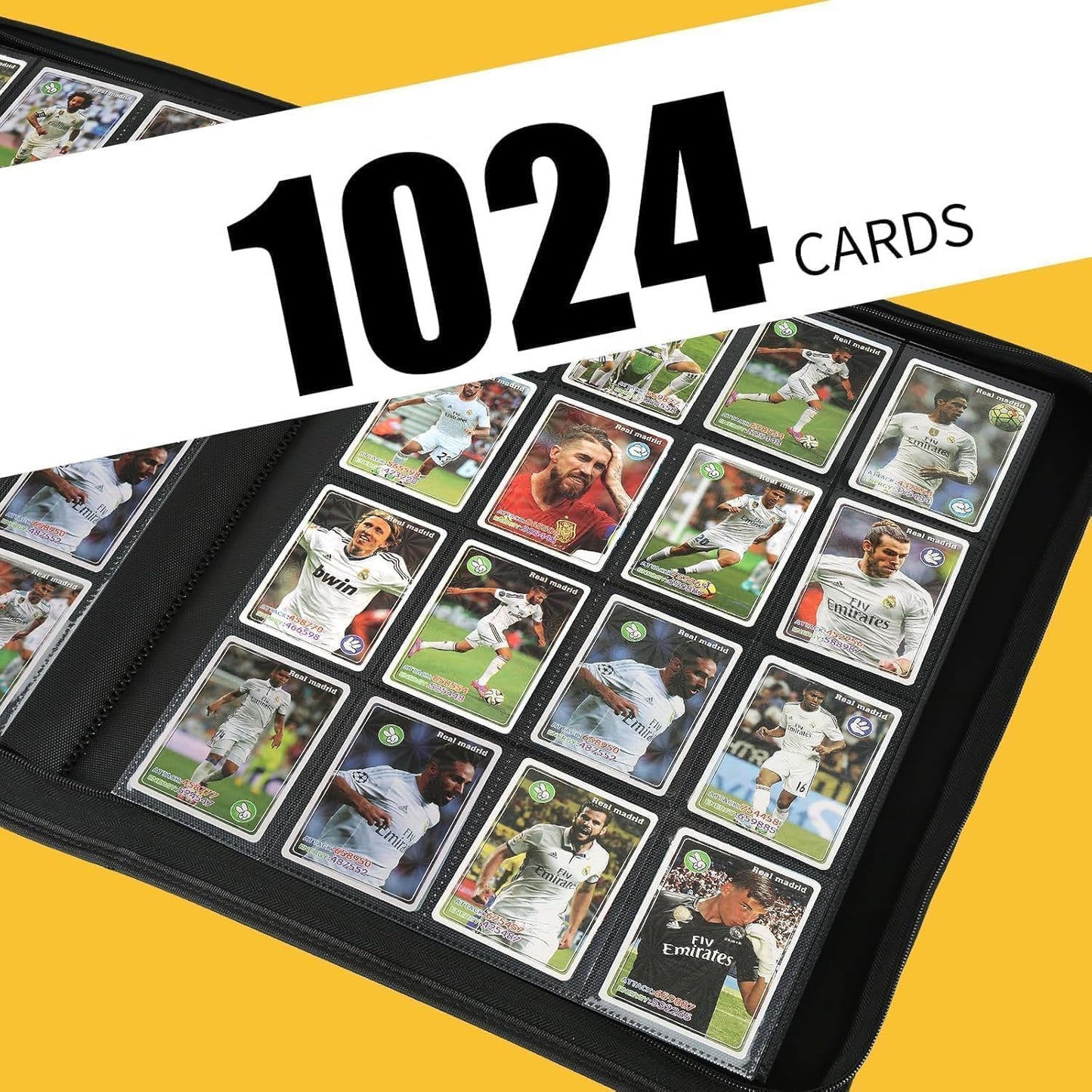 Premium Ringless Trading Card Binder - 1024 Capacity, 16 Side-Loading Pockets per Page, Archival Quality Protection & Anti-Slip Spine for TCG, MTG, Sports Cards (Red)