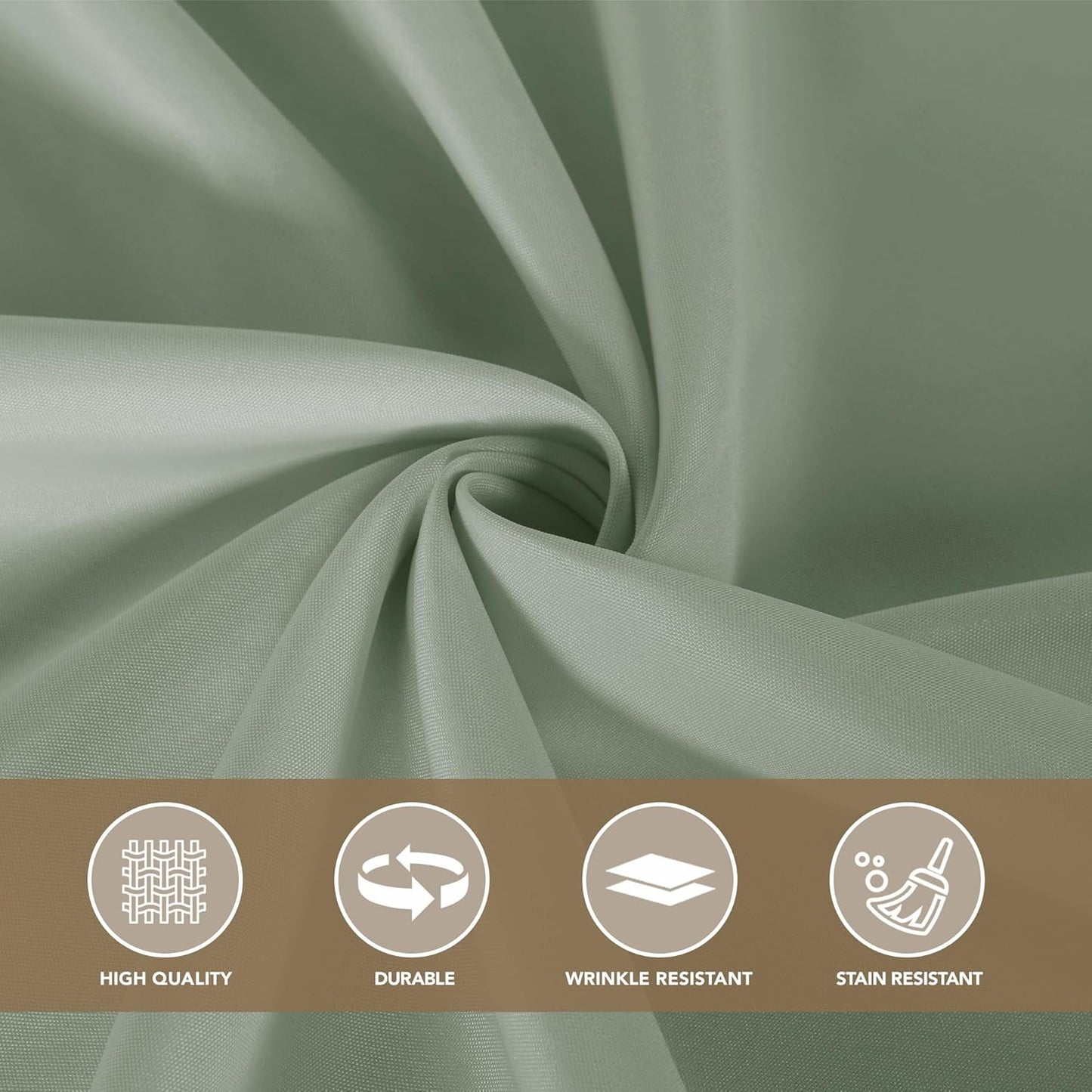 sancua Square Tablecloths 70x70 Inch, 2 Pack - Sage Green Fabric Table Cloth for Square or Round Tables, Washable Polyester Table Cover for Outdoor Party, Birthday, Decorative Display Tables