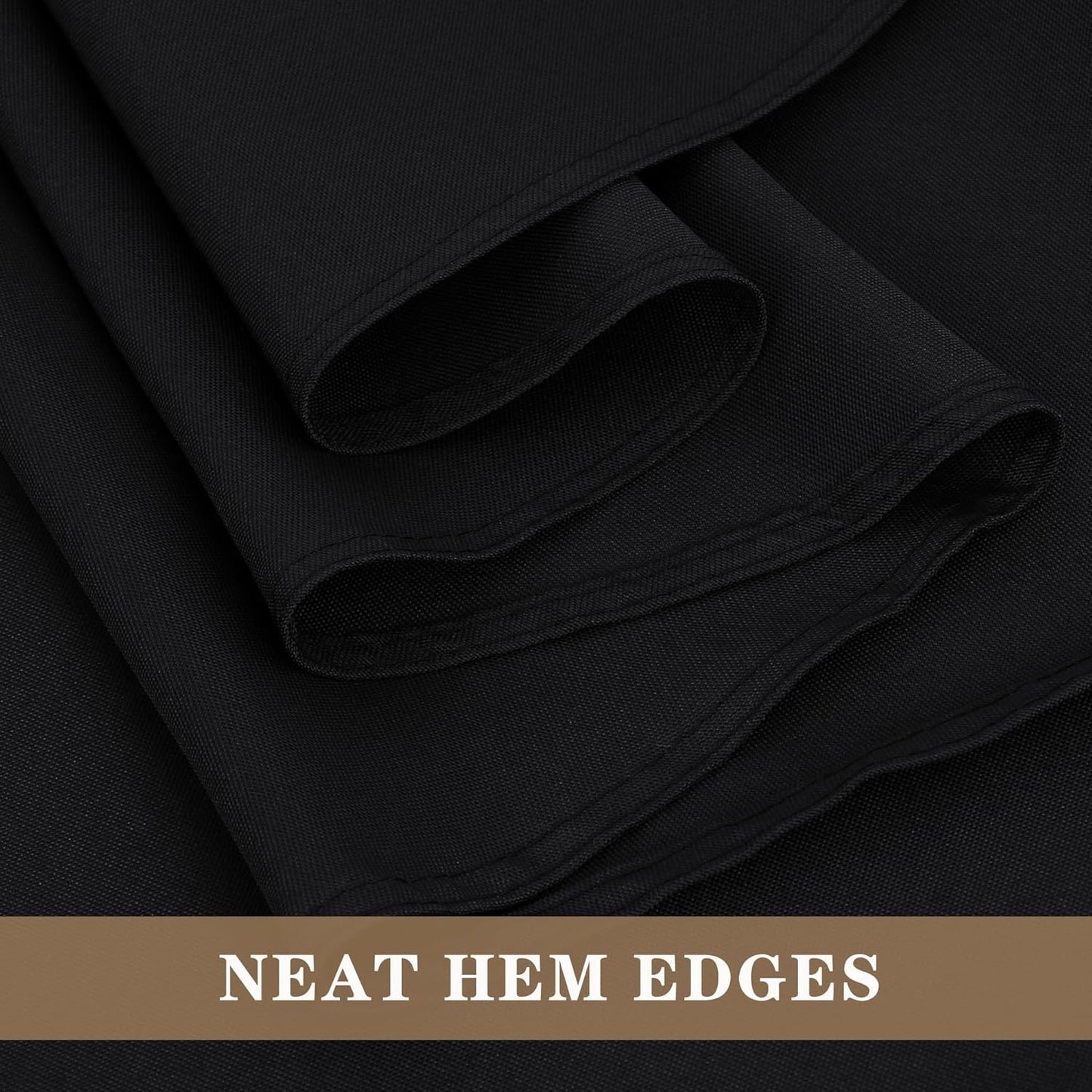 Fitable 6 Pack Black Round Table Clothes - 70 Inches in Diameter - Stain Resistant and Washable Tablecloths, Polyester Fabric Table Covers for Wedding, Party, Banquet, Gathering