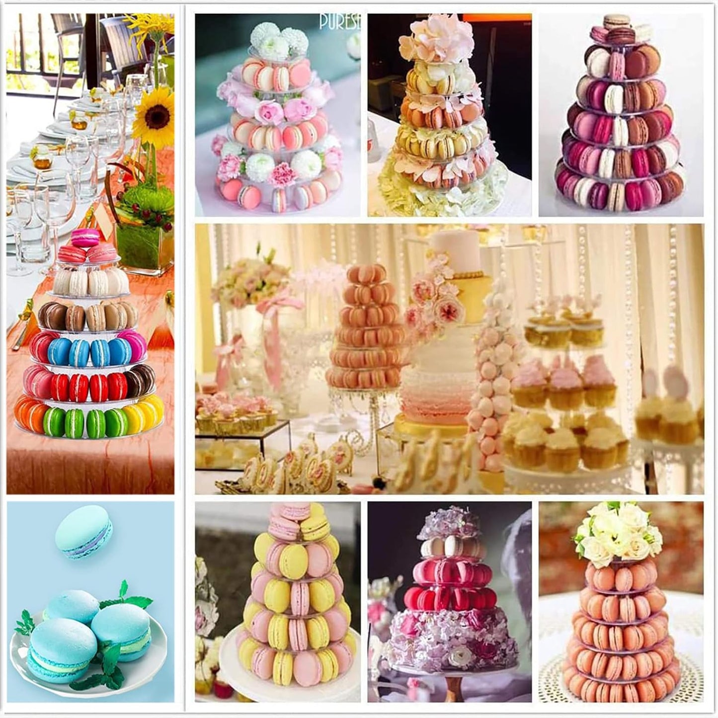 Macaron Tower Stand, 6 Tiers Macaron Display Macaroon Stand Tower Desserts Cupcake Holder Platter for Wedding, Birthday Party, Baby Shower, Party Decoration by Greatstar…