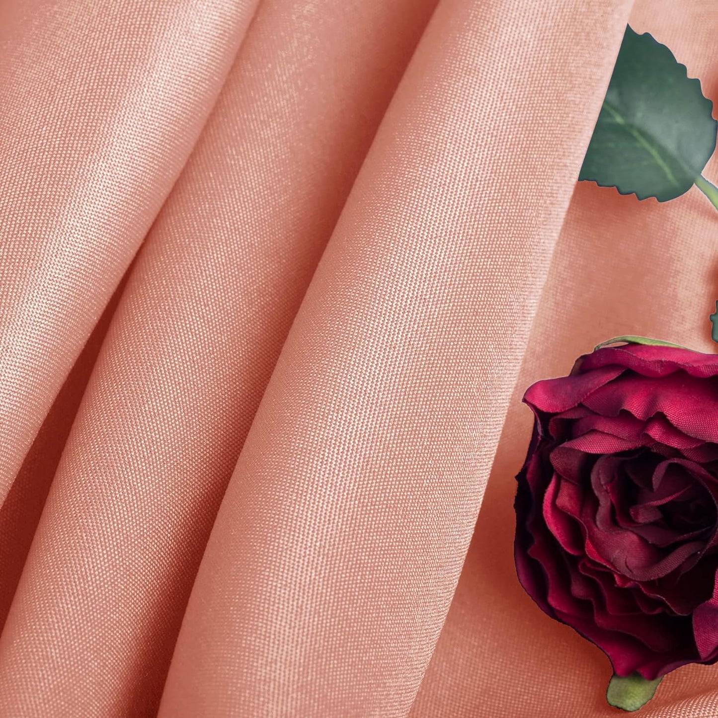 Ascoza 2pack 90x132 Inch Dusty Pink Rectangular Tablecloth 6 Feet Table Cloth in Polyester Fabric for Wedding/Banquet/Restaurant/Parties