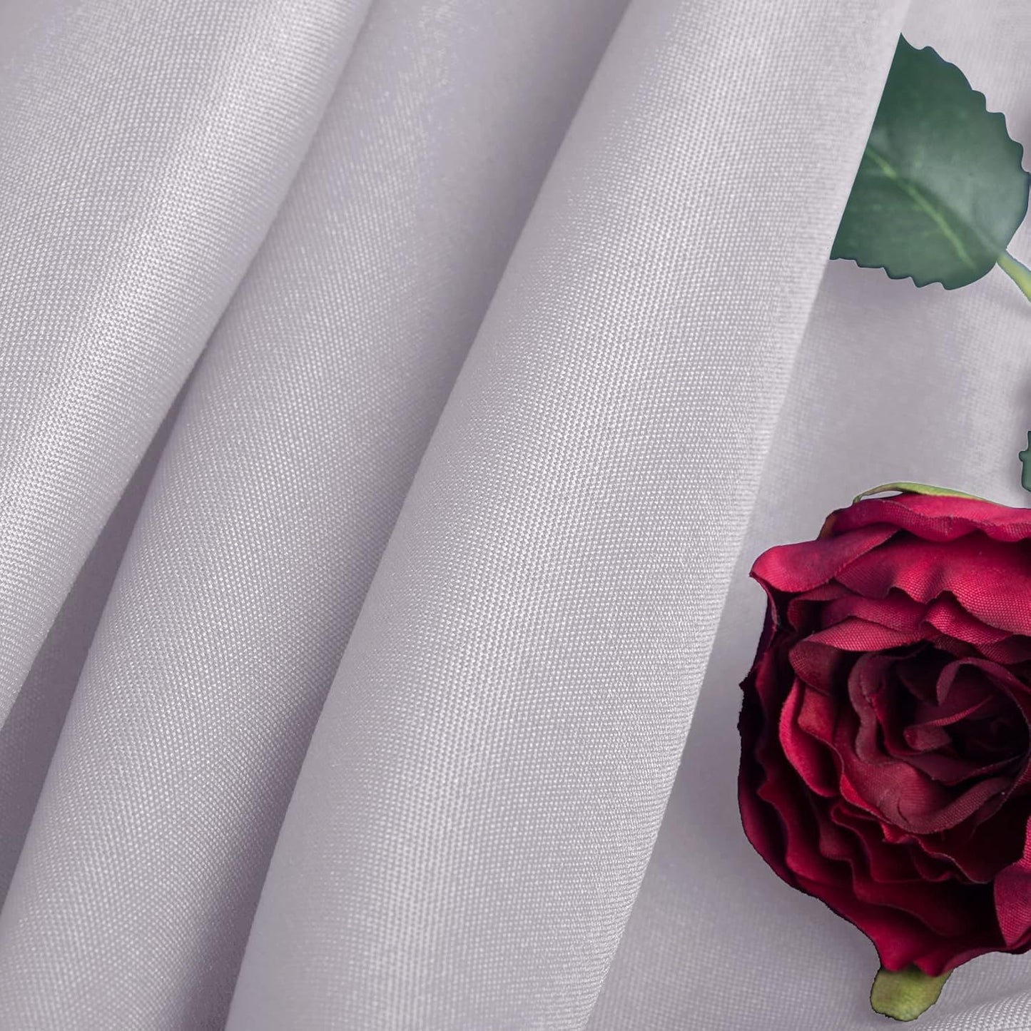 Ascoza 2pack 90 Inch Silver Round Tablecloth in Washable Polyester Fabric for Wedding/Banquet/Restaurant/Parties