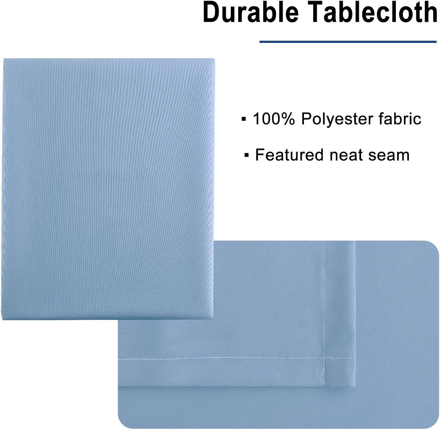 Hiasan Dusty Blue Rectangle Tablecloth - Waterproof Spillproof and Wrinkle Resistant Washable Polyester Table Cloth for Dining Party, 52 x 70 inch