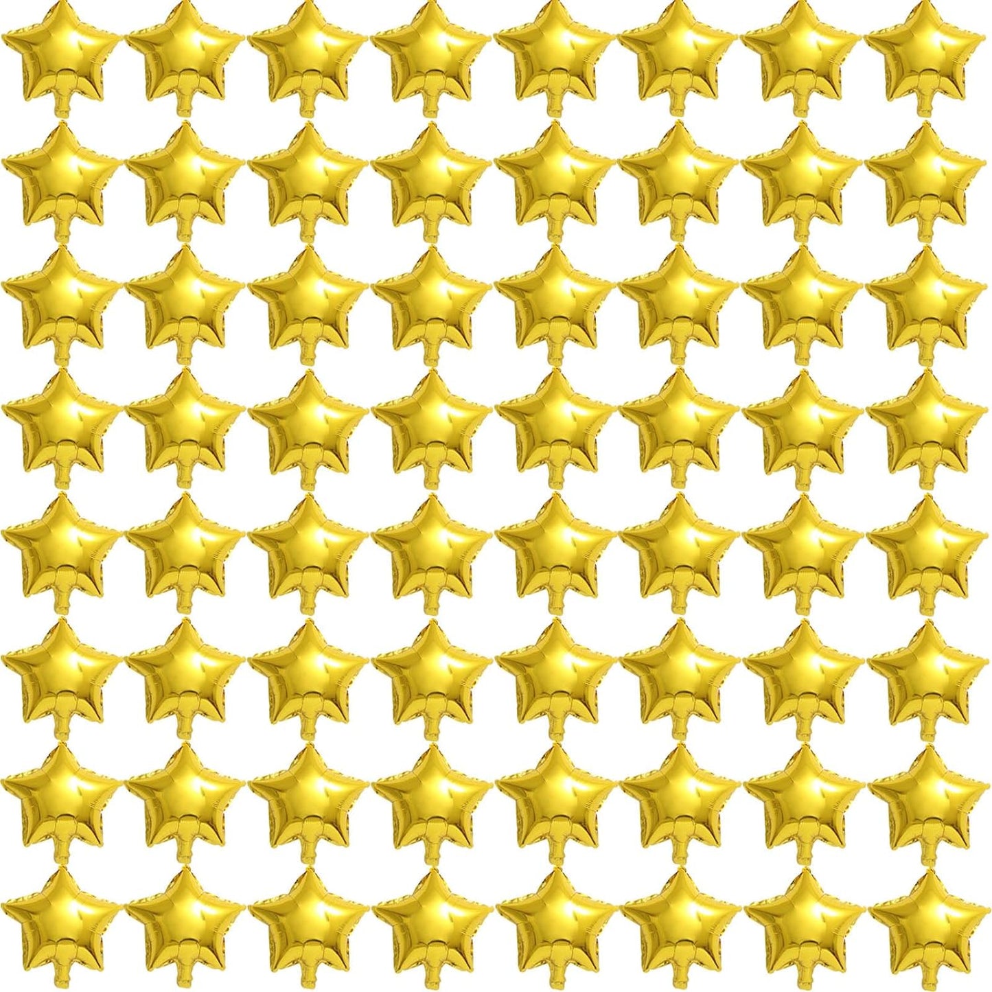 50 Gold Star Balloons - 5" Small Gold Foil Star Mylar Balloons for Party Decorations