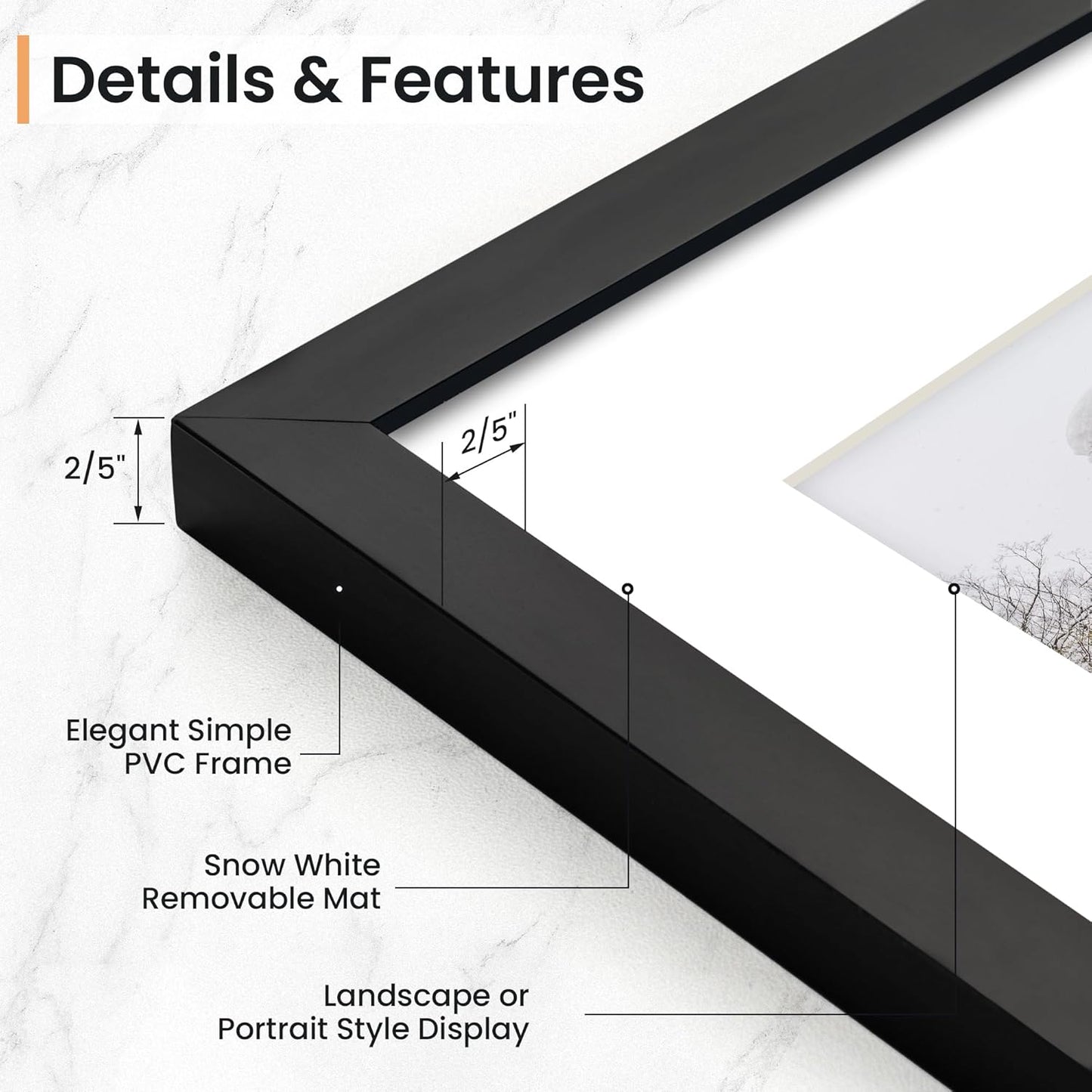 20x30 inch Picture Frame, 20x30 Photo Frames with 16x24 Removable Mat - High Definition Plexiglass - Vertical and Horizontal Display - Wall Hanging Poster Frame - Black, 3 Pack