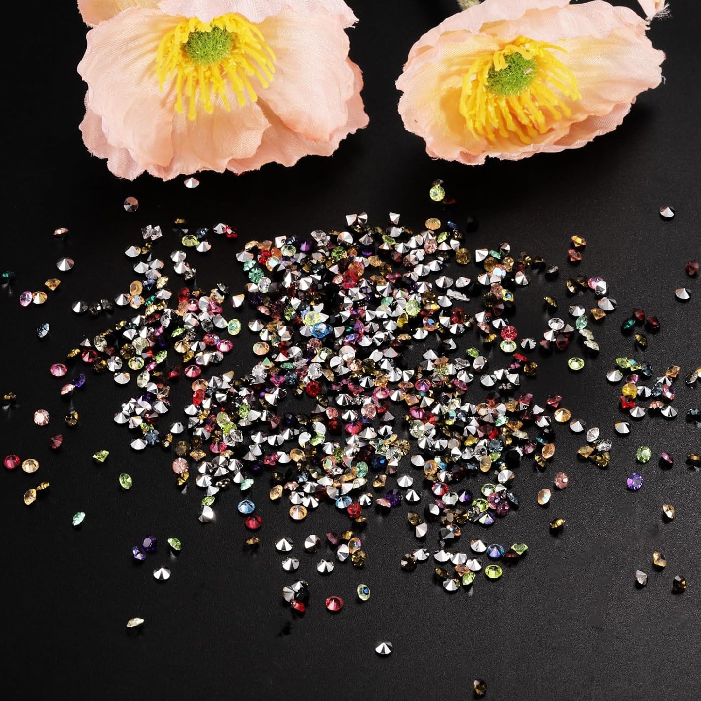 PATIKIL 14000Pcs Wedding Table Scatter Confetti Crystals 3mm Acrylic Diamonds Vase Fillers Gems for Table Centerpiece Decorations Bridal Shower Party, Dark Green AB