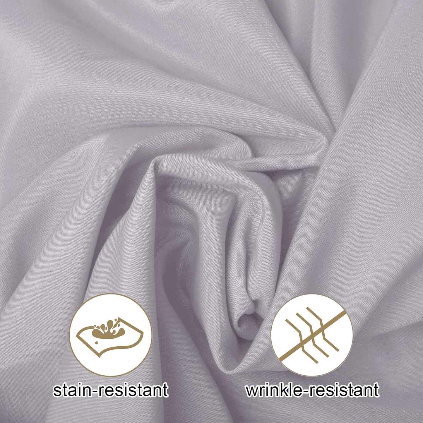 Ascoza 2pack 90 Inch Silver Round Tablecloth in Washable Polyester Fabric for Wedding/Banquet/Restaurant/Parties