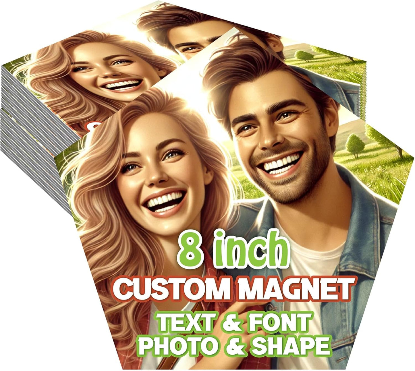 KETABAO – 8" Create Your Own Pentagon Photo Magnet – Customized Magnetic Photo Frames for Refrigerators, Storage Cabinets and Cars