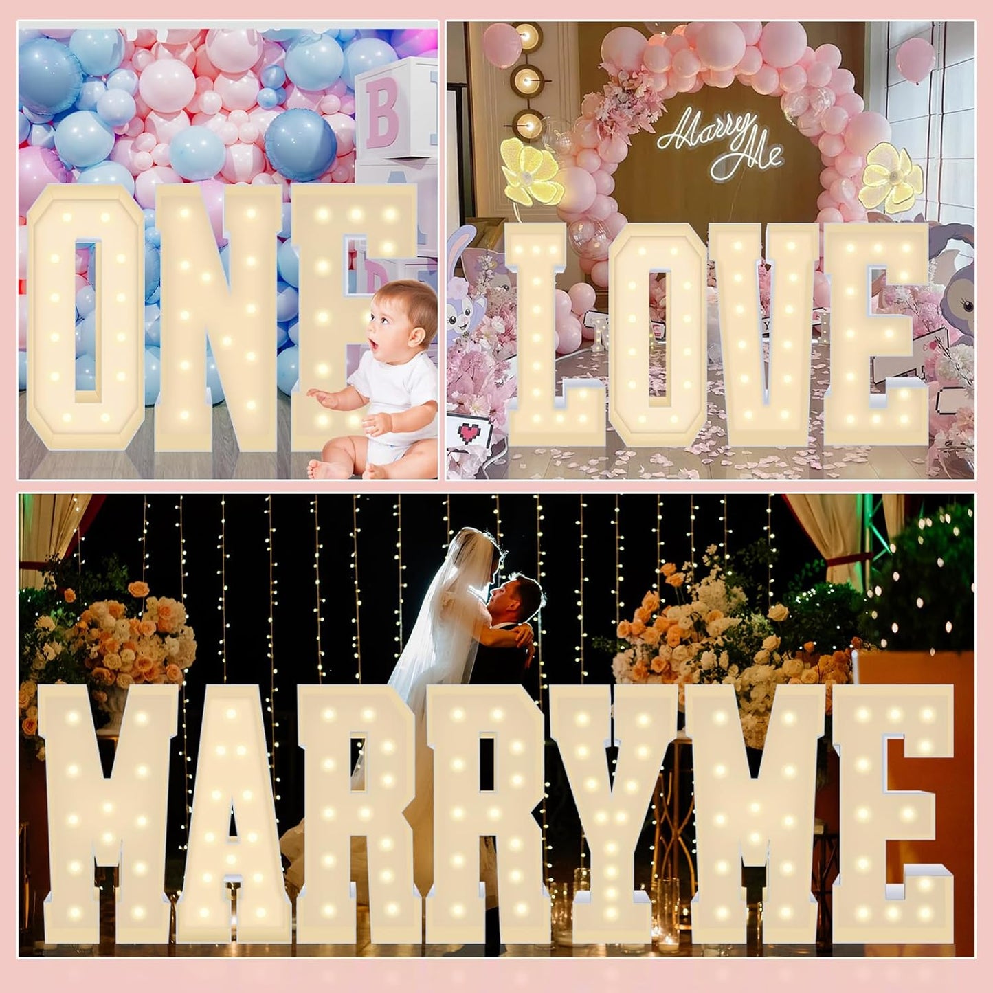 4FT Marquee Plastic Letters M - Light up Letters M Are Made from Corrugated Plastic Board - Quick Assembly Without Tools, Disassembled Components Can Be Used for Garage Sale Signs, Yard Sale Signs