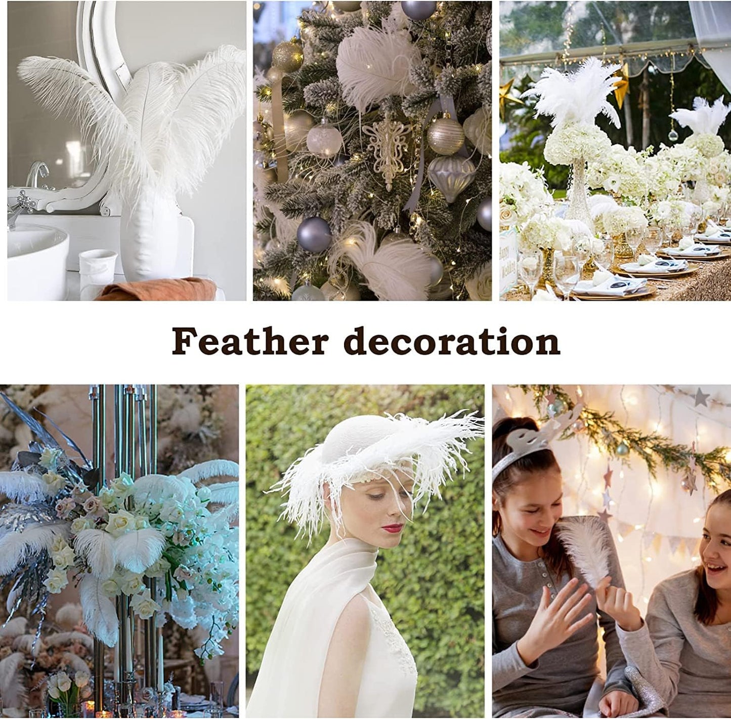 NEWONG 30pcs Mint Green Ostrich Feathers Natural Bulk 11-14inch(28-35cm) Vase Craft Wedding Home Party Centerpieces Christmas Day Decoration