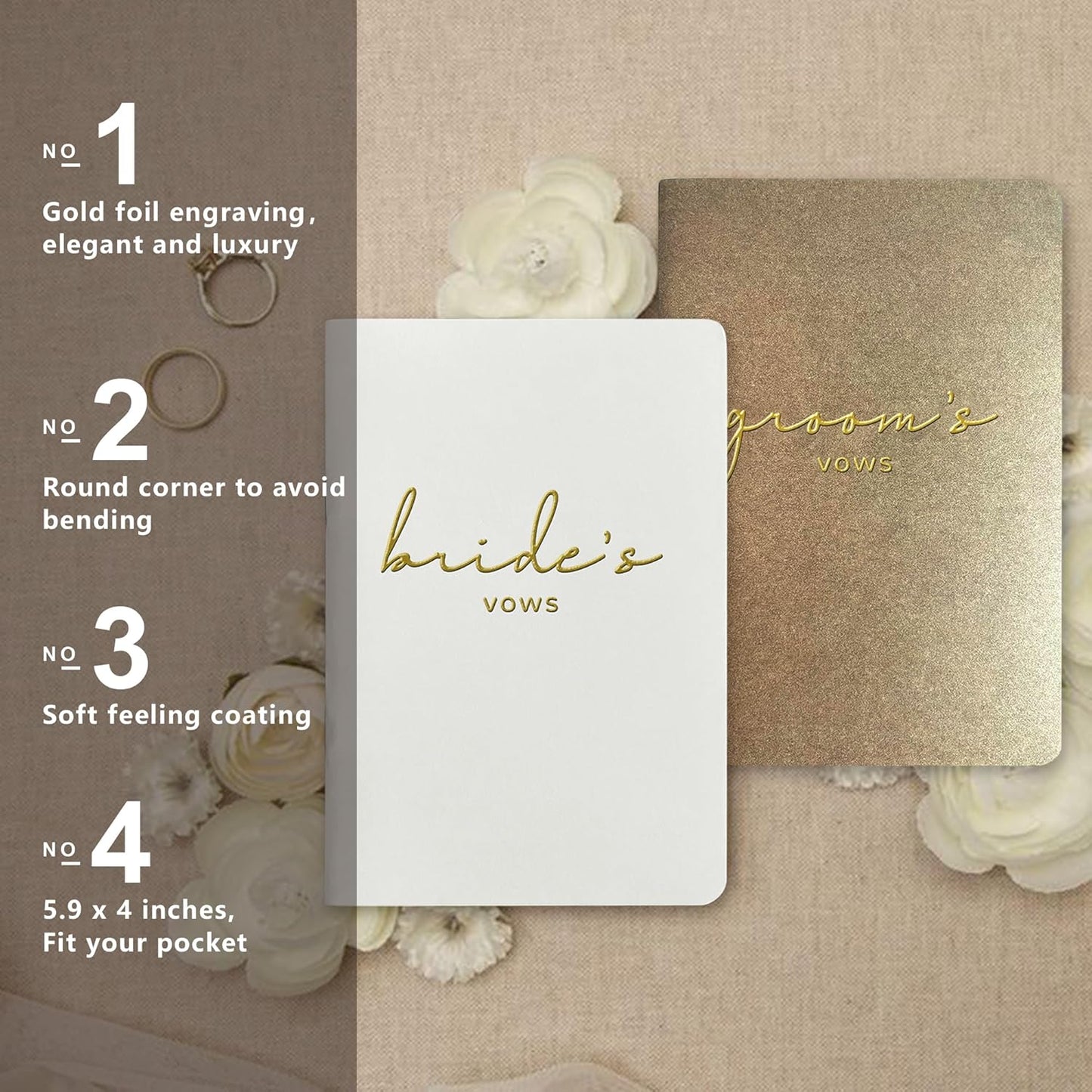 Vow Books His and Hers Wedding Vow Books Bride and Groom Vow Books Wedding Essentials Wedding Accessories(XZ-GB-Terracotta)