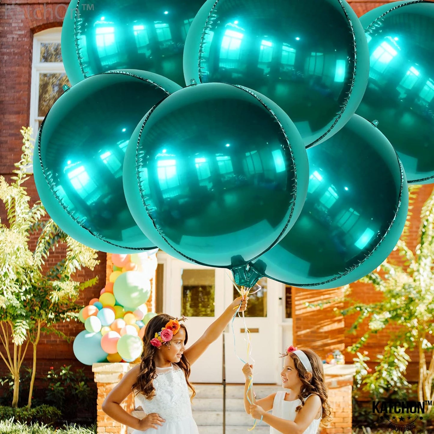 KatchOn, Metallic Emerald Green Balloons - Big 22 Inch, Pack of 6 | Dark Green Mylar Balloons, Emerald Green Foil Balloons for Emerald Green Party Decorations | Graduation decorations 2025