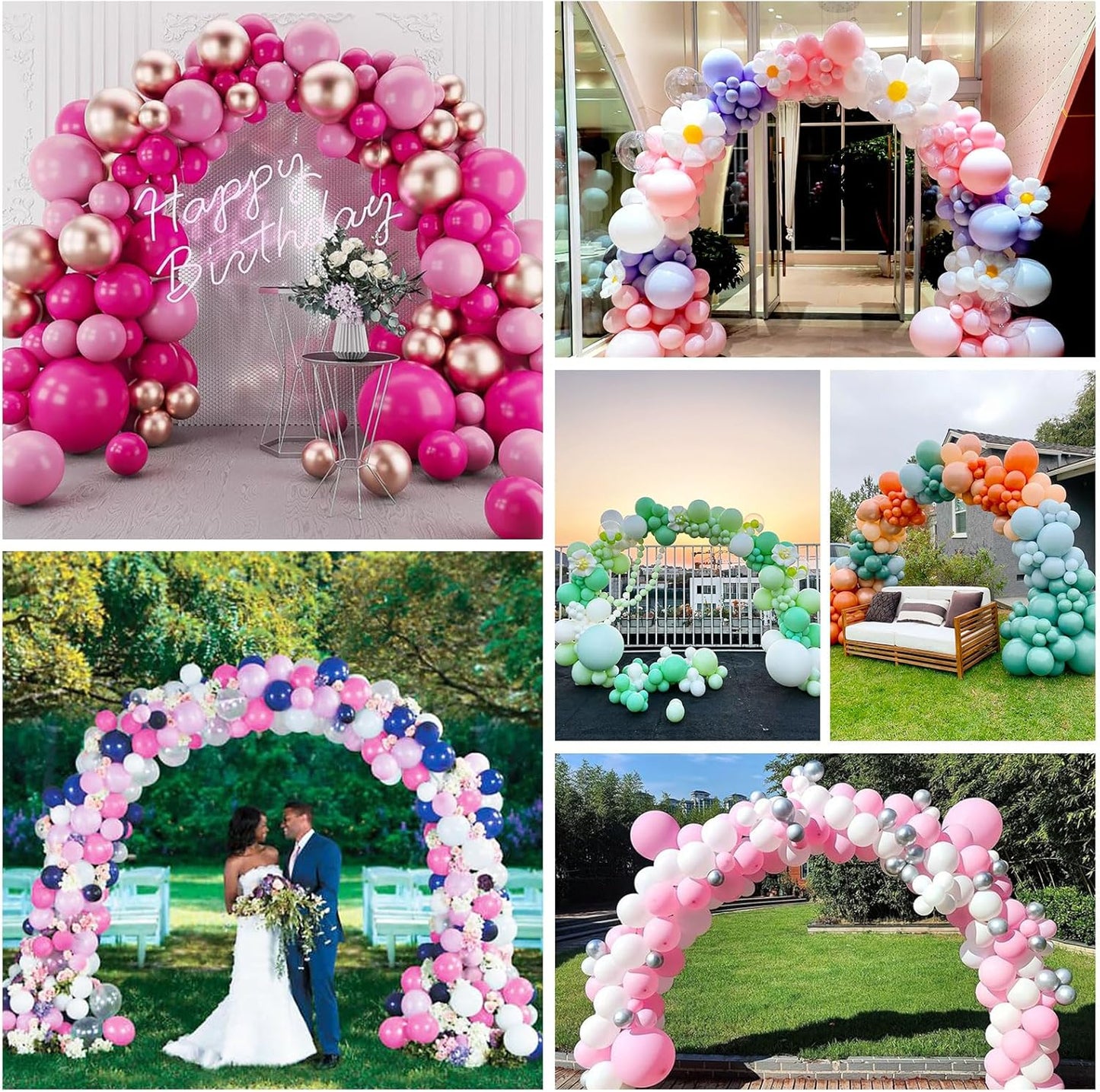 Chamvis Balloon Arch Kit and Electric Balloon Pump, 7.4ft Balloon Arch Stand with Base - for Wedding Baby Shower Birthday Party Decorations