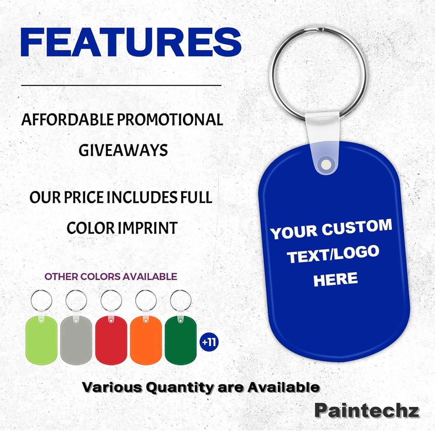Custom Oval Soft Keychains 200 Pack, Personalized Logo, Text Bulk - Perfect for Tradeshows, Party Favors, Campaign Gifts - Customizable Key Tags