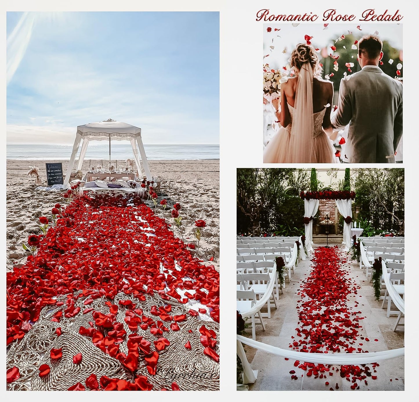 1000Pieces Rose Petals, Artificial Flower Petals Fake Rose Petals for Romantic Night,Wedding,Proposal Anniversary Flower Decorations (Silver)