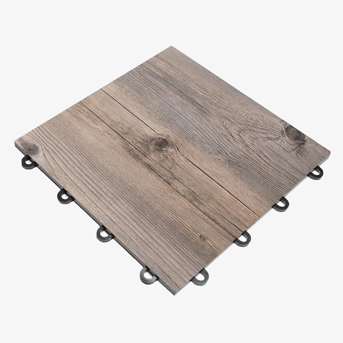 IncStores 3/8" Thick Snap Together Dance Flooring - 12"x12" Printed Vinyl Dance Floor for Practice & Performance - Barnwood - 1 Tile Pack