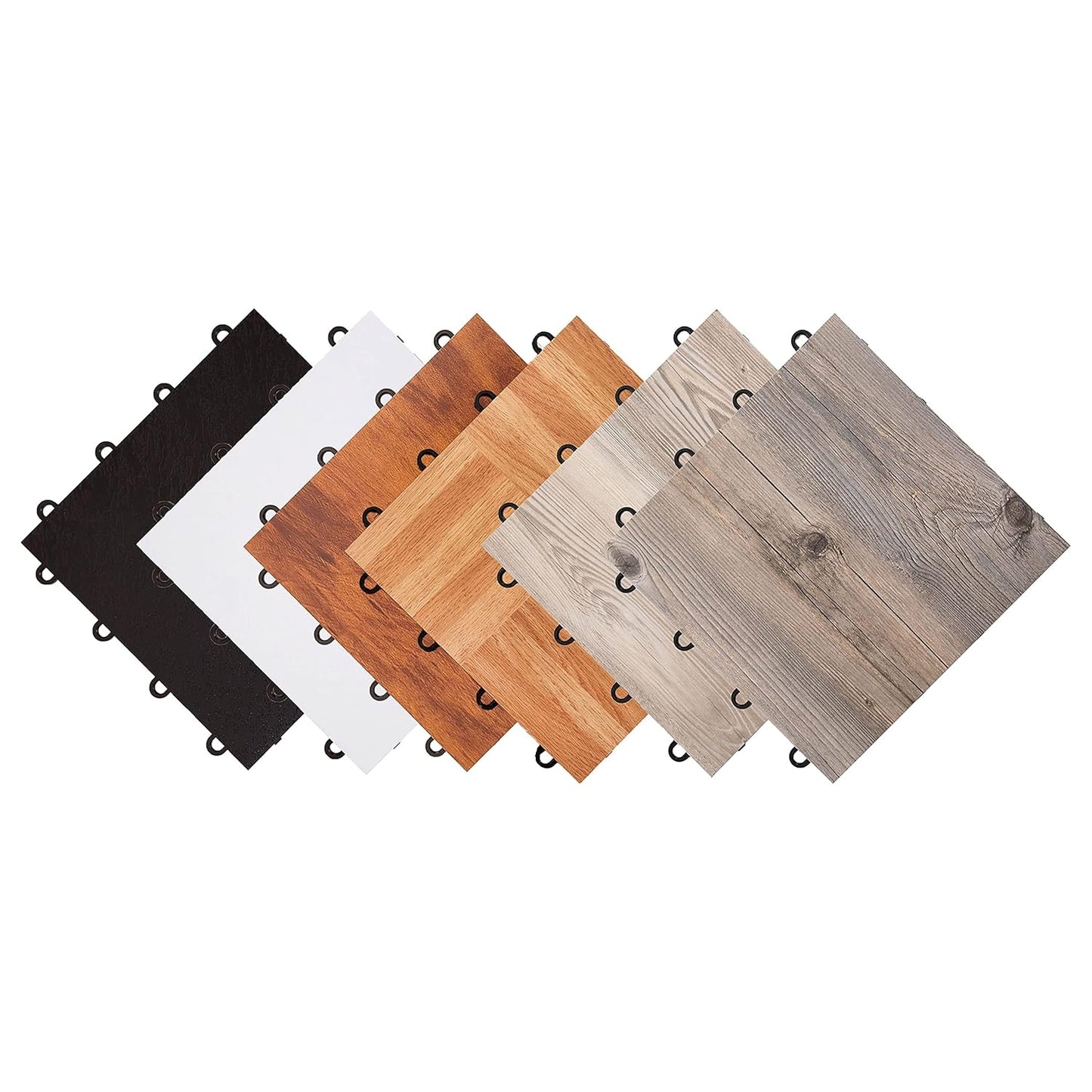 IncStores 3/8" Thick Snap Together Dance Flooring Tiles | 12”x12” Printed Vinyl Dance Floor Tiles for Practice & Performance | Beachwood | 36 Tile Pack