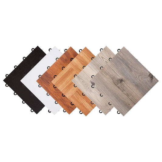 IncStores 3/8" Thick Snap Together Dance Flooring Tiles | 12”x12” Printed Vinyl Dance Floor Tiles for Practice & Performance | Oak | 52 Tile Pack