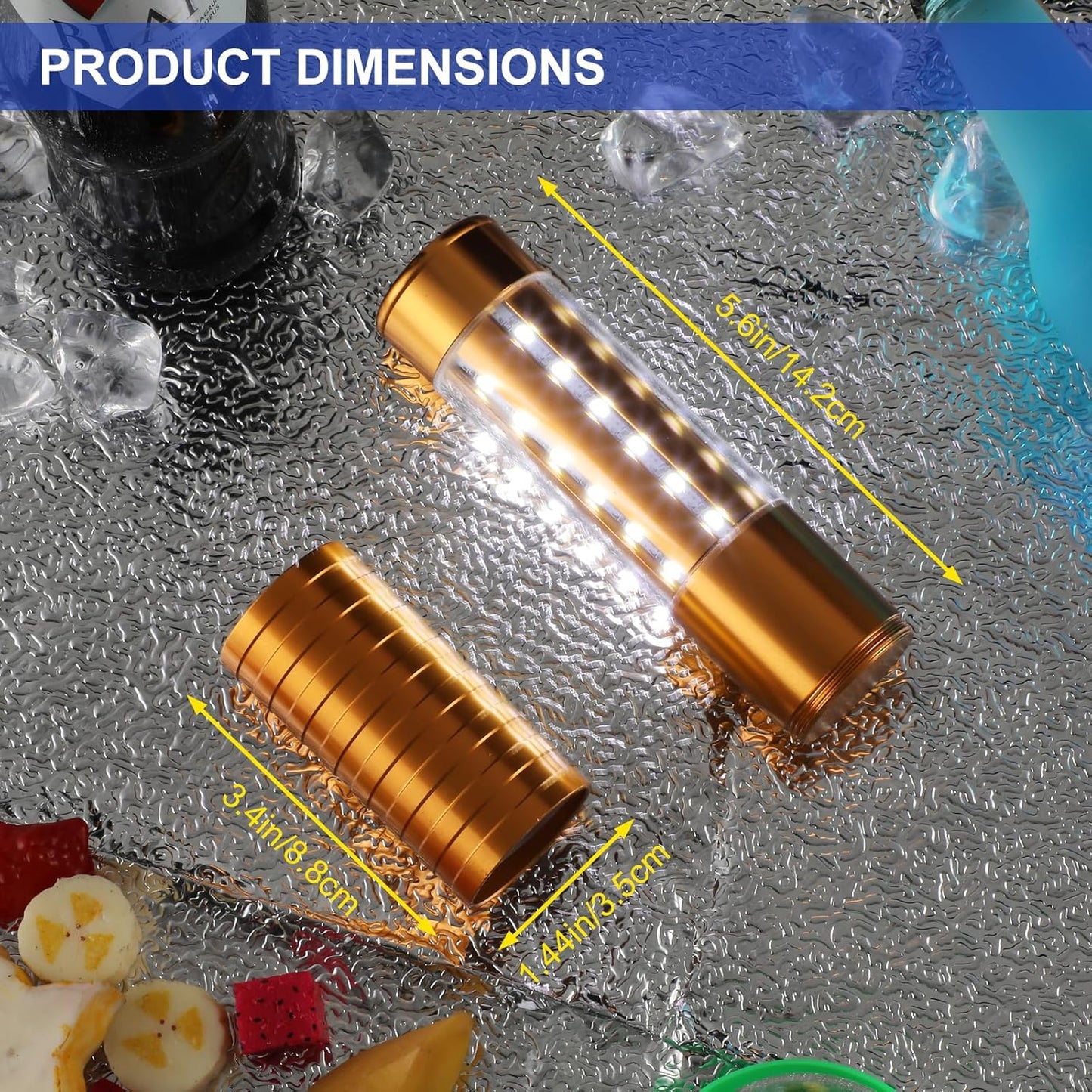WILON Bottle Service Lights Rechargeable Bottle Service Sparklers Reusable Handheld Girl Lights LED Baton Strobe Light for Parties Bar Club Nightclub Birthday Weddings - 4 Pack